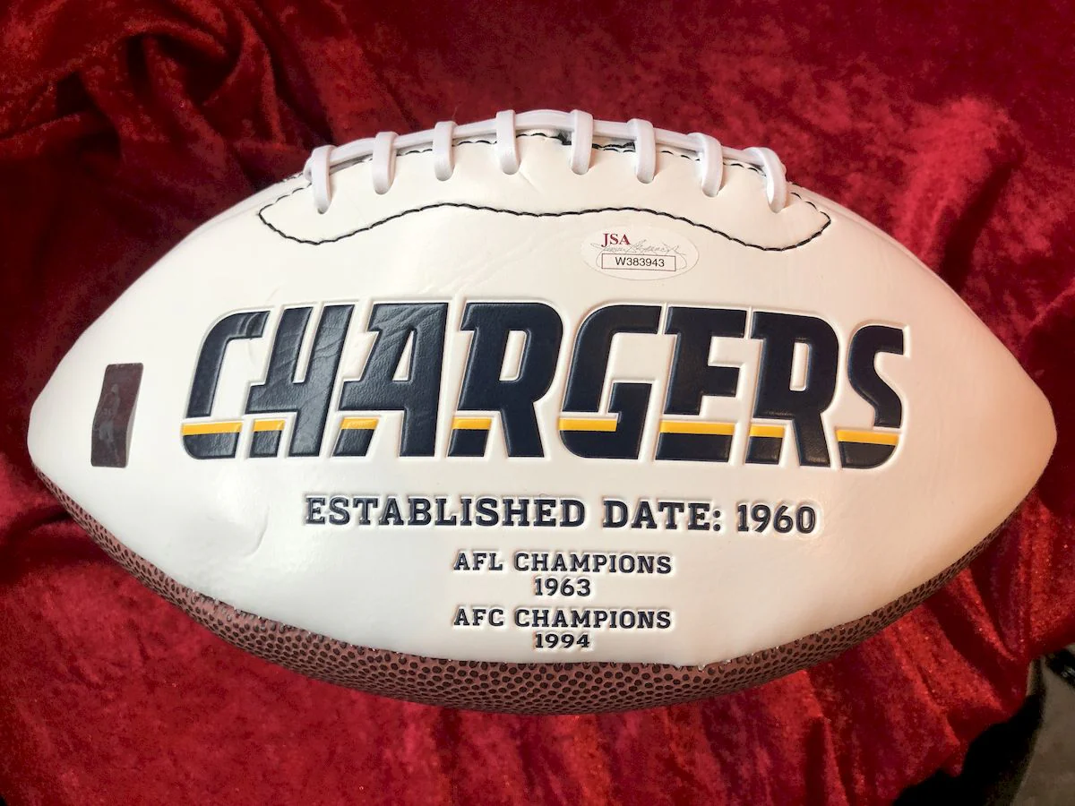 LaDainian Tomlinson Chargers Certified Authentic Autographed Football Shadowbox - Image 3