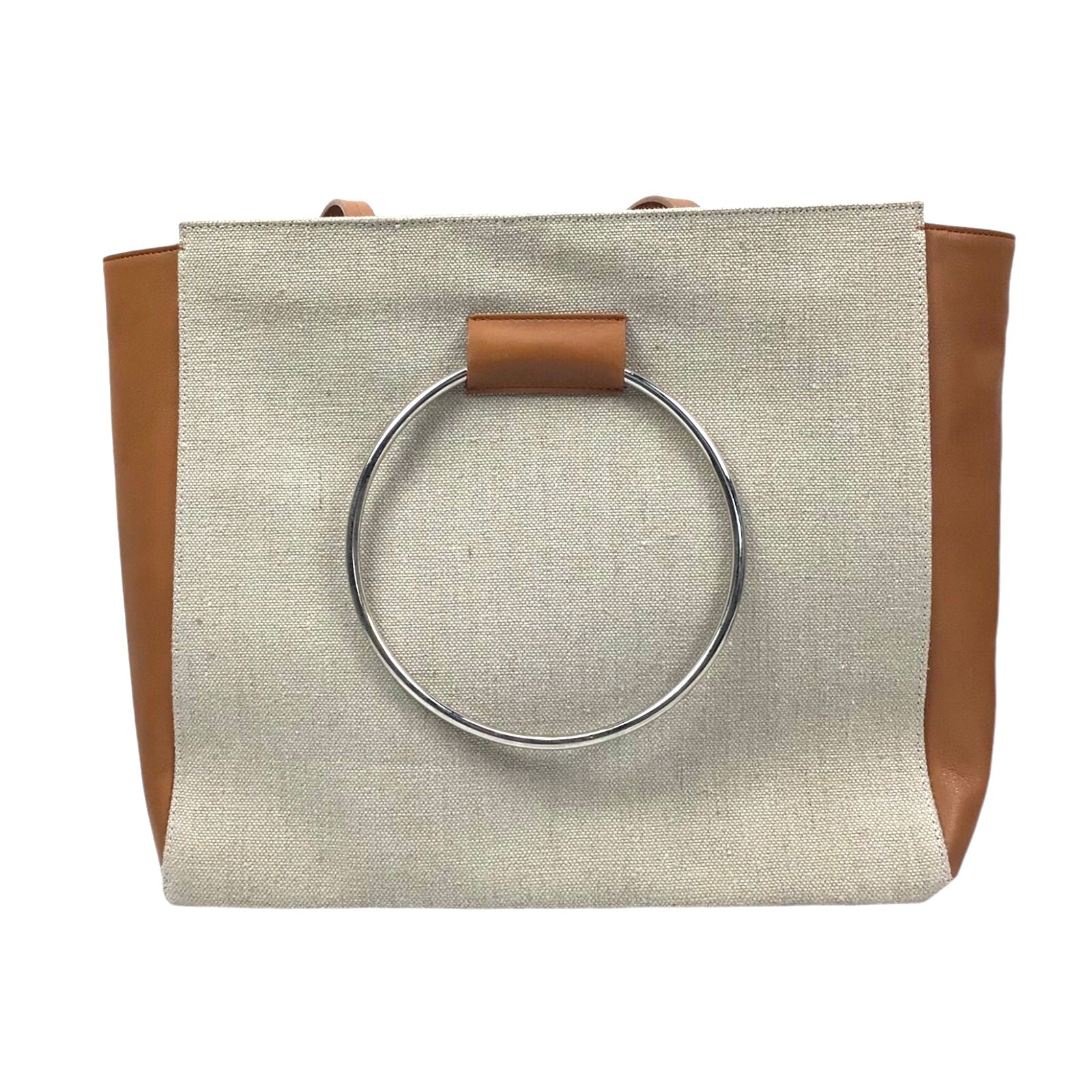 Little Liffner Tote - Canvas and Brown Leather - Image 4
