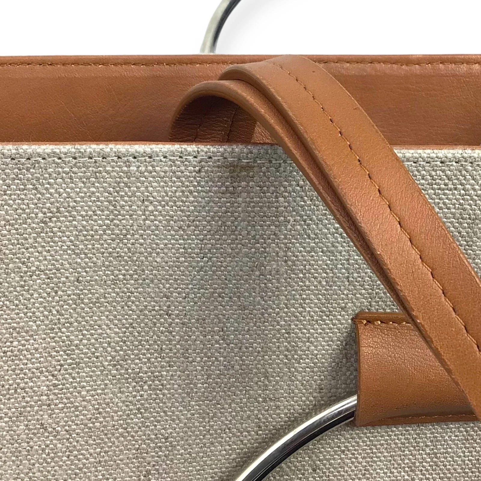 Little Liffner Tote - Canvas and Brown Leather - Image 8