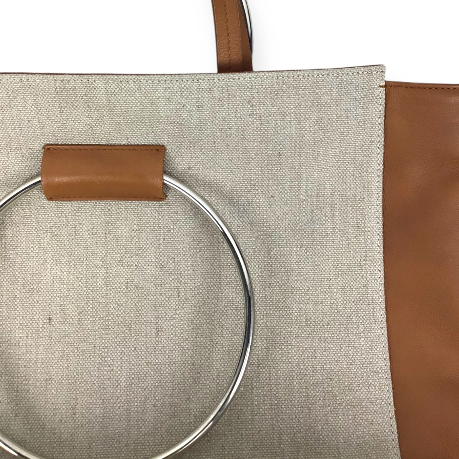Little Liffner Tote - Canvas and Brown Leather - Image 9
