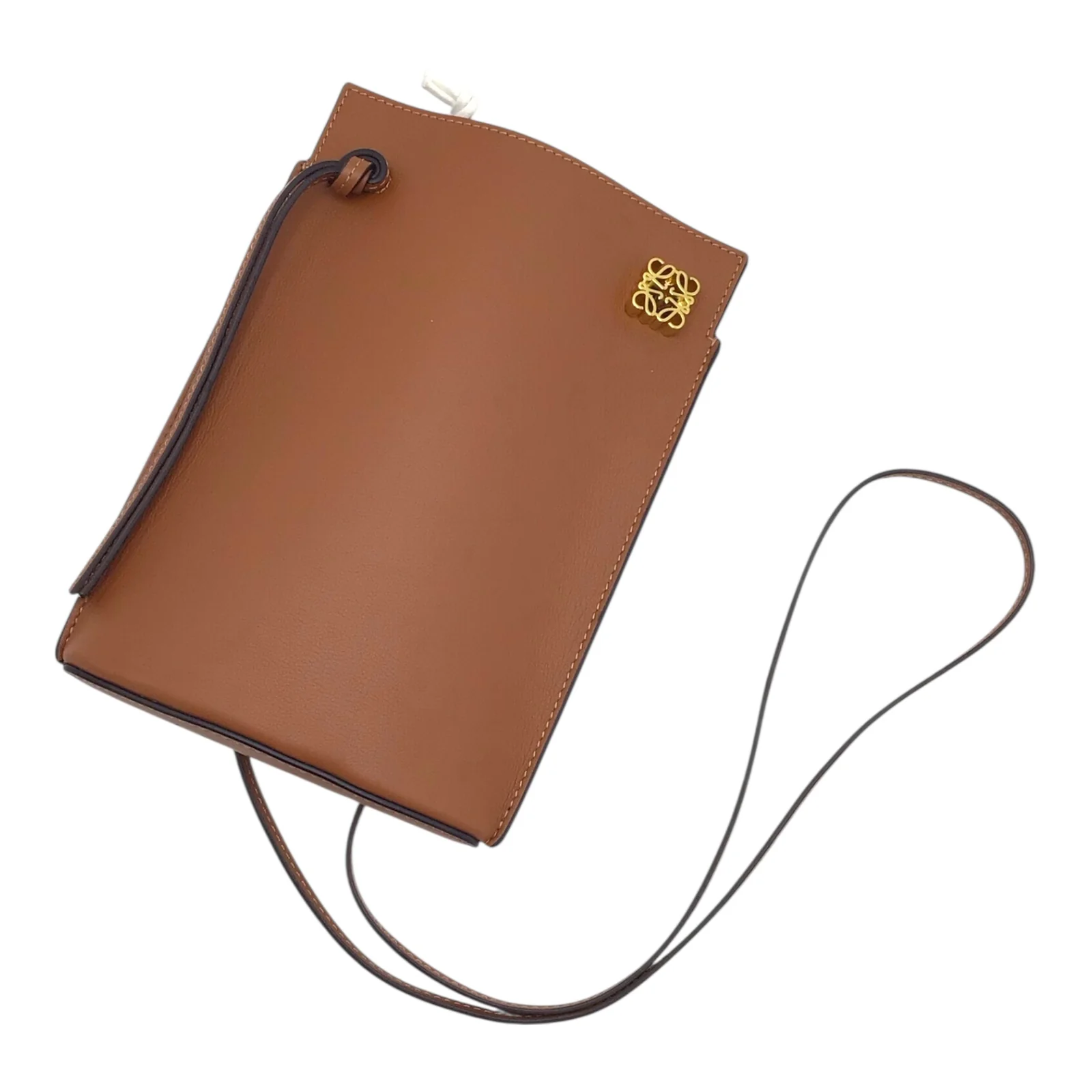 Loewe “Dice” Pocket Bag in Gold Calfskin Leather – Anagram Logo, Crossbody Style, With Dust Bag - Image 3