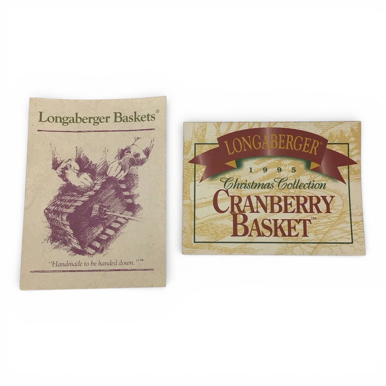 Longaberger Christmas Collection 1995 Edition Cranberry Basket - Image 9