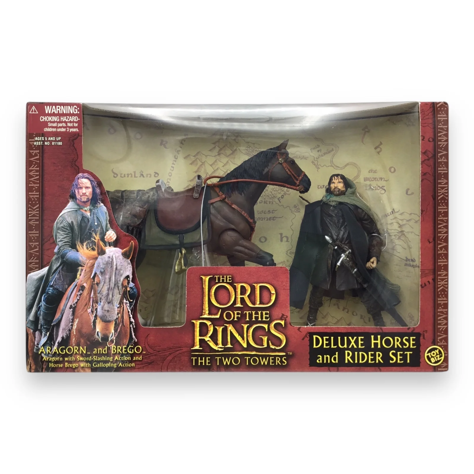 Lord of the Rings Fellowship of the Ring Deluxe Horse and Rider Set – Aragorn & Brego (Toy Biz, 2002, Sealed)
