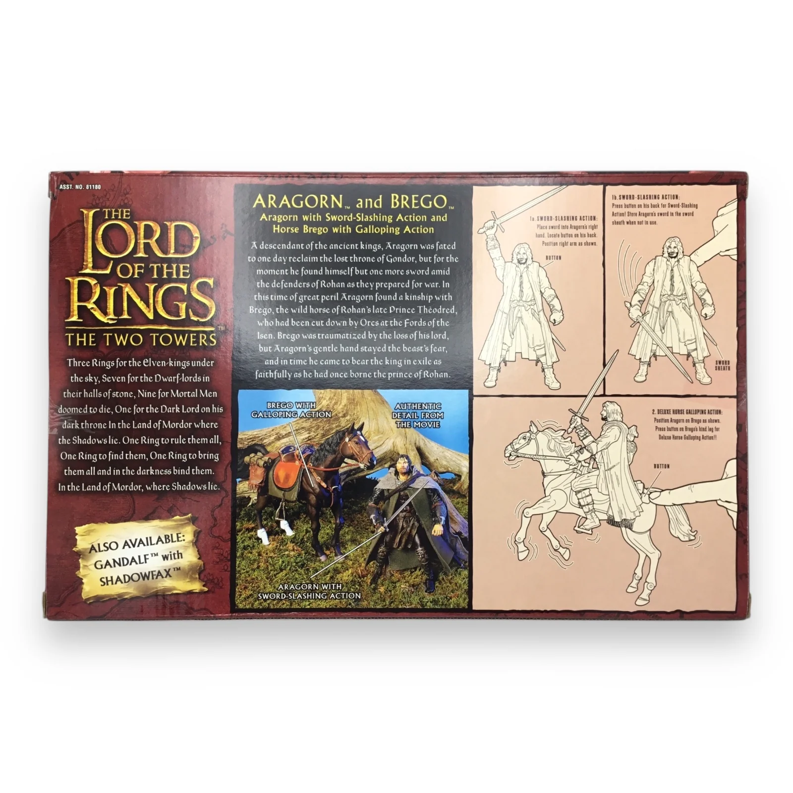 Lord of the Rings Fellowship of the Ring Deluxe Horse and Rider Set – Aragorn & Brego (Toy Biz, 2002, Sealed) - Image 2