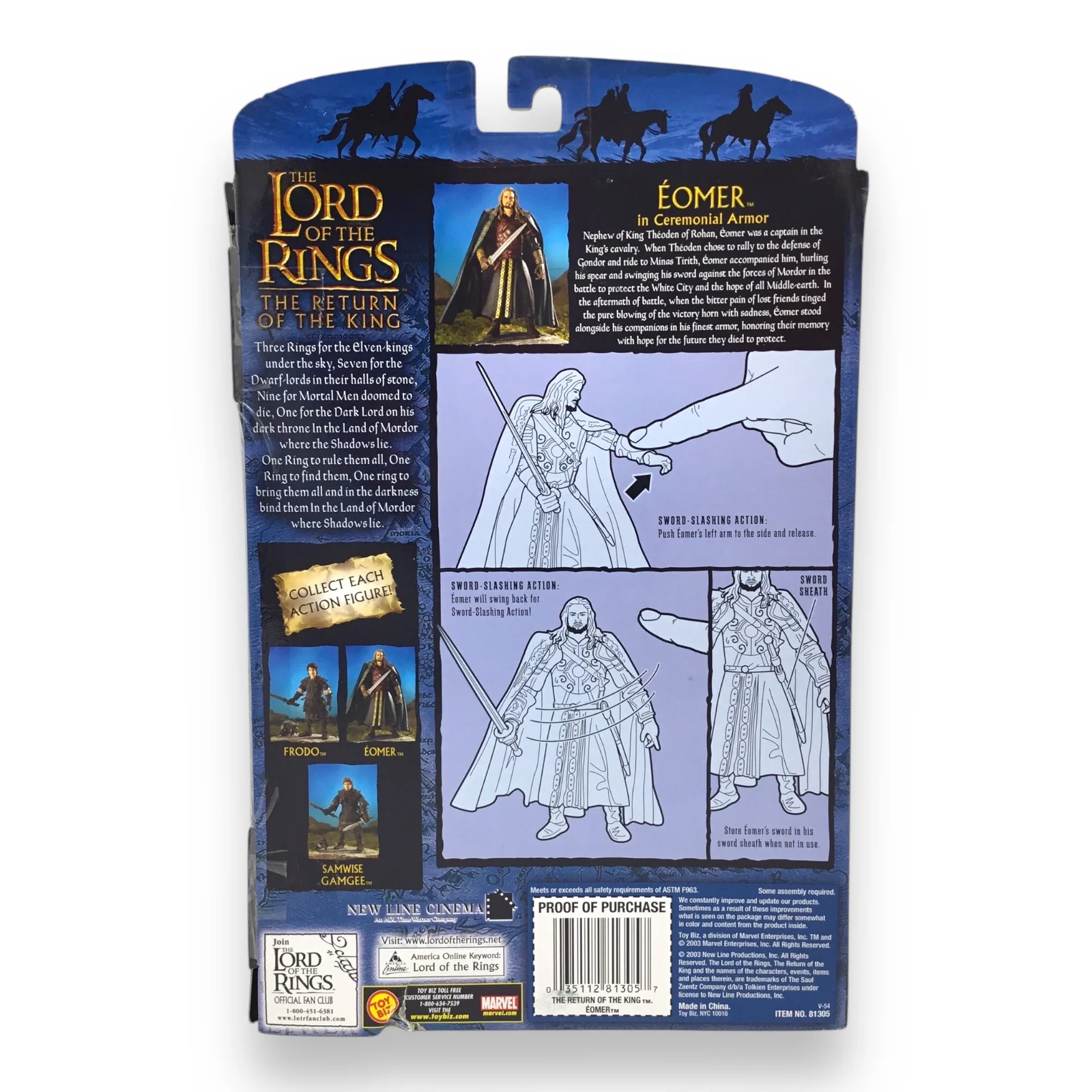 Lord of the Rings Return of the King – Éomer in Ceremonial Armor (Toy Biz, 2003, New in Box) - Image 2
