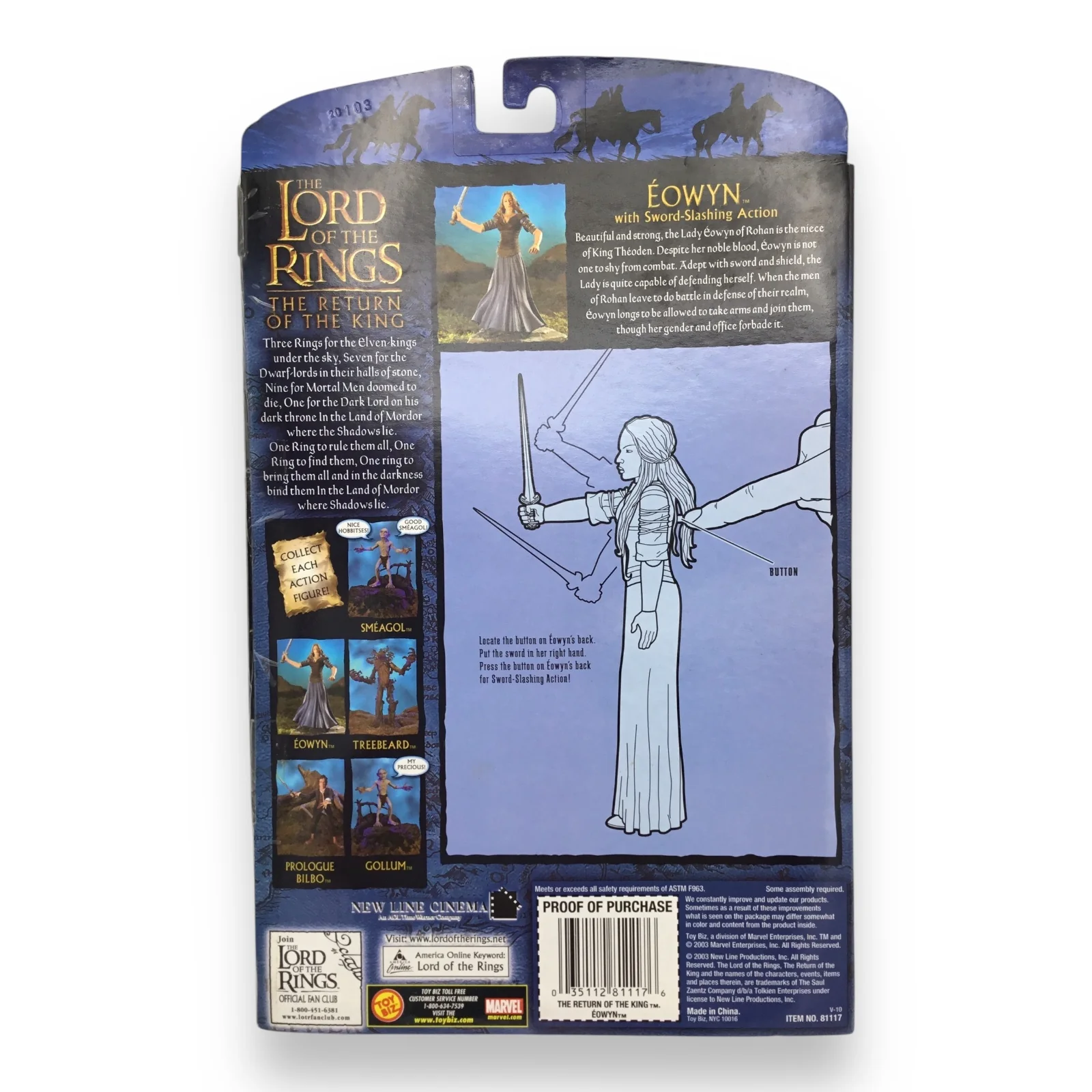 Lord of the Rings Return of the King Éowyn with Sword-Slashing Action (Toy Biz, New in Box) - Image 2