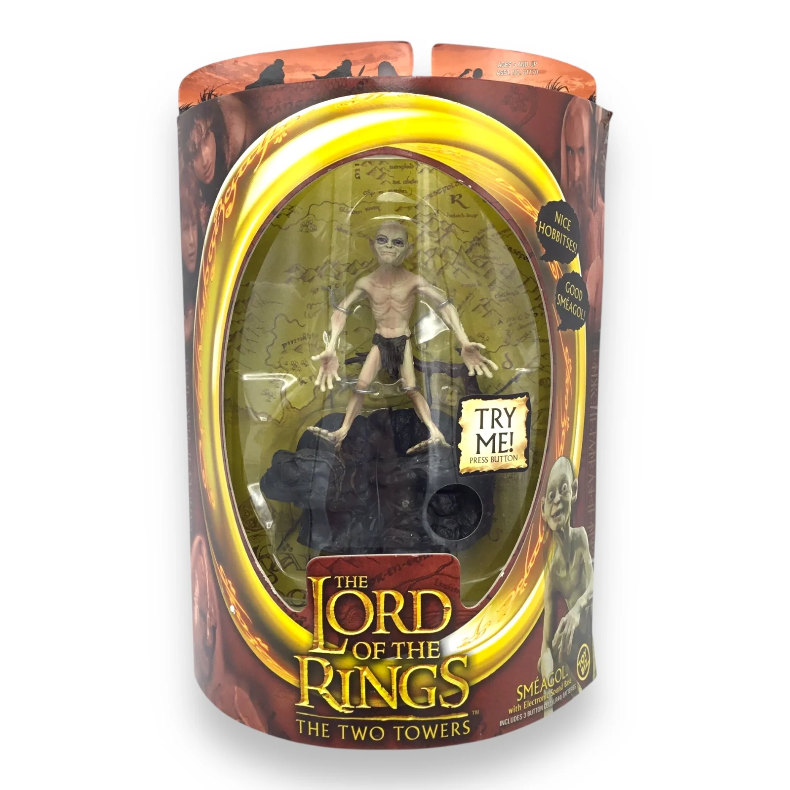 Lord of the Rings Smeagol with Electronic Sound Base (Toy Biz, 2002, New in Box)