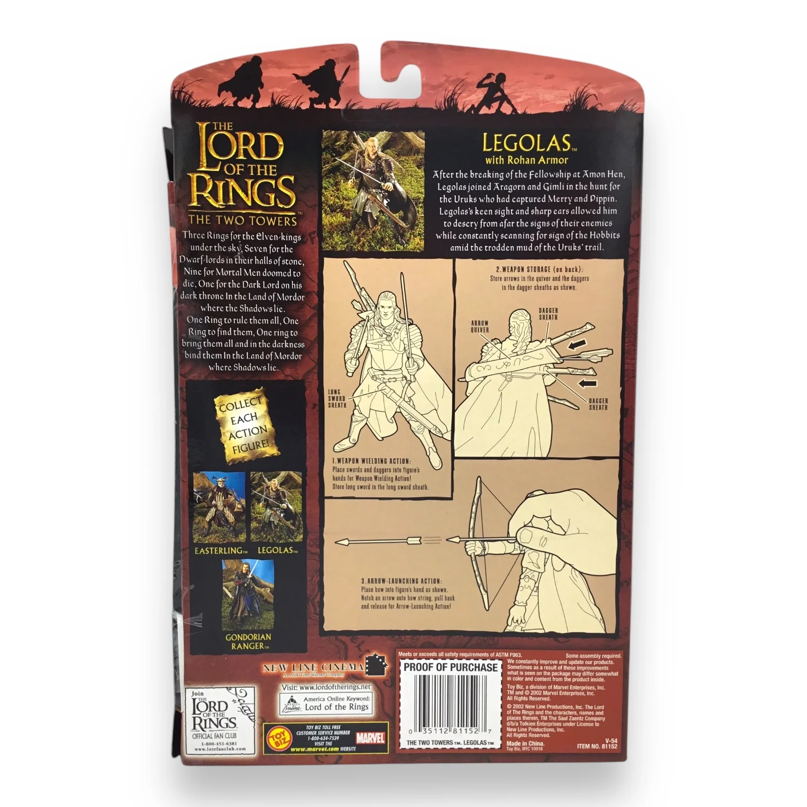 Lord of the Rings The Two Towers – Legolas in Rohan Armor (Toy Biz, 2002, New in Box) - Image 2