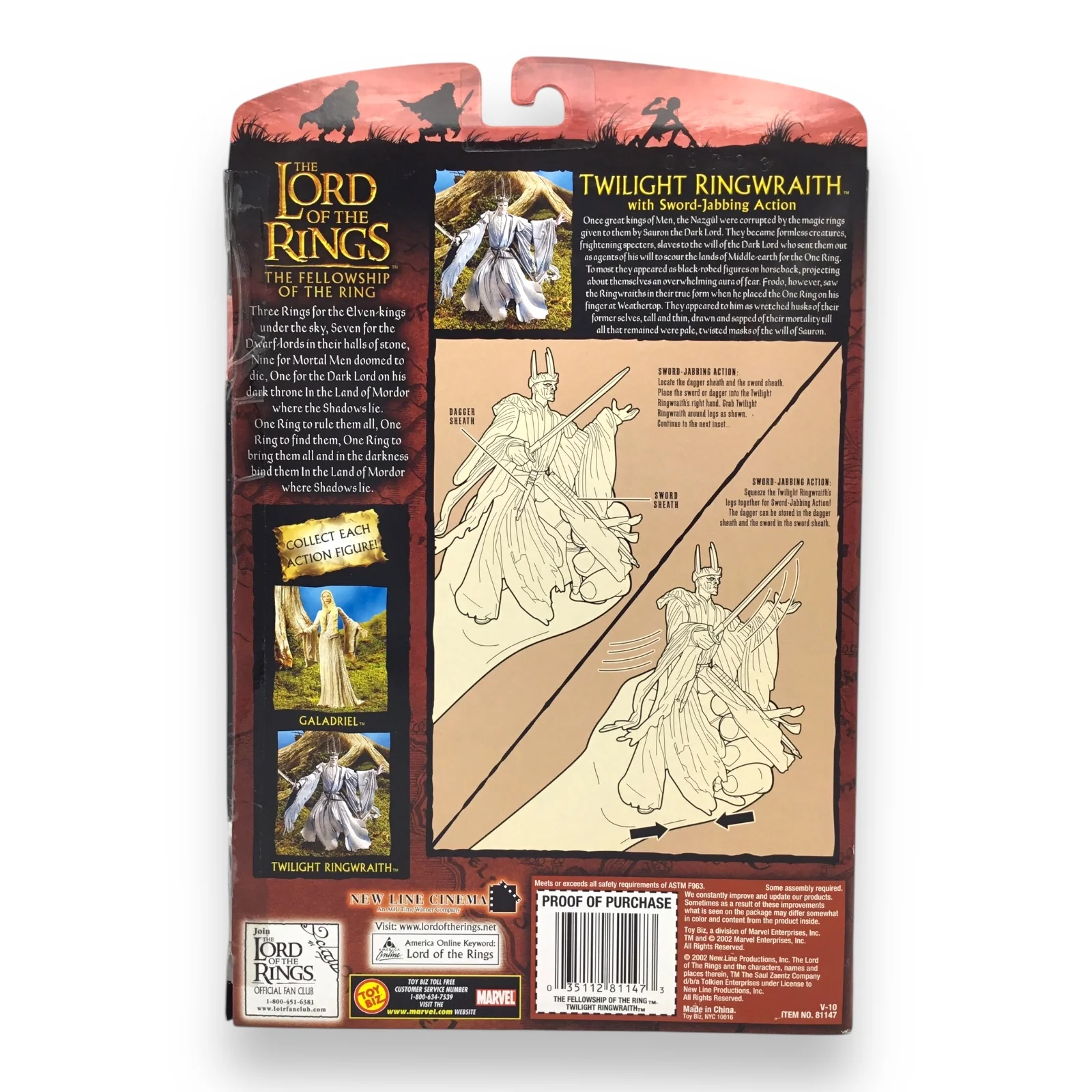 Lord of the Rings The Two Towers – Twilight Ringwraith with Sword-Jabbing Action (Toy Biz, 2002, New in Box) - Image 2