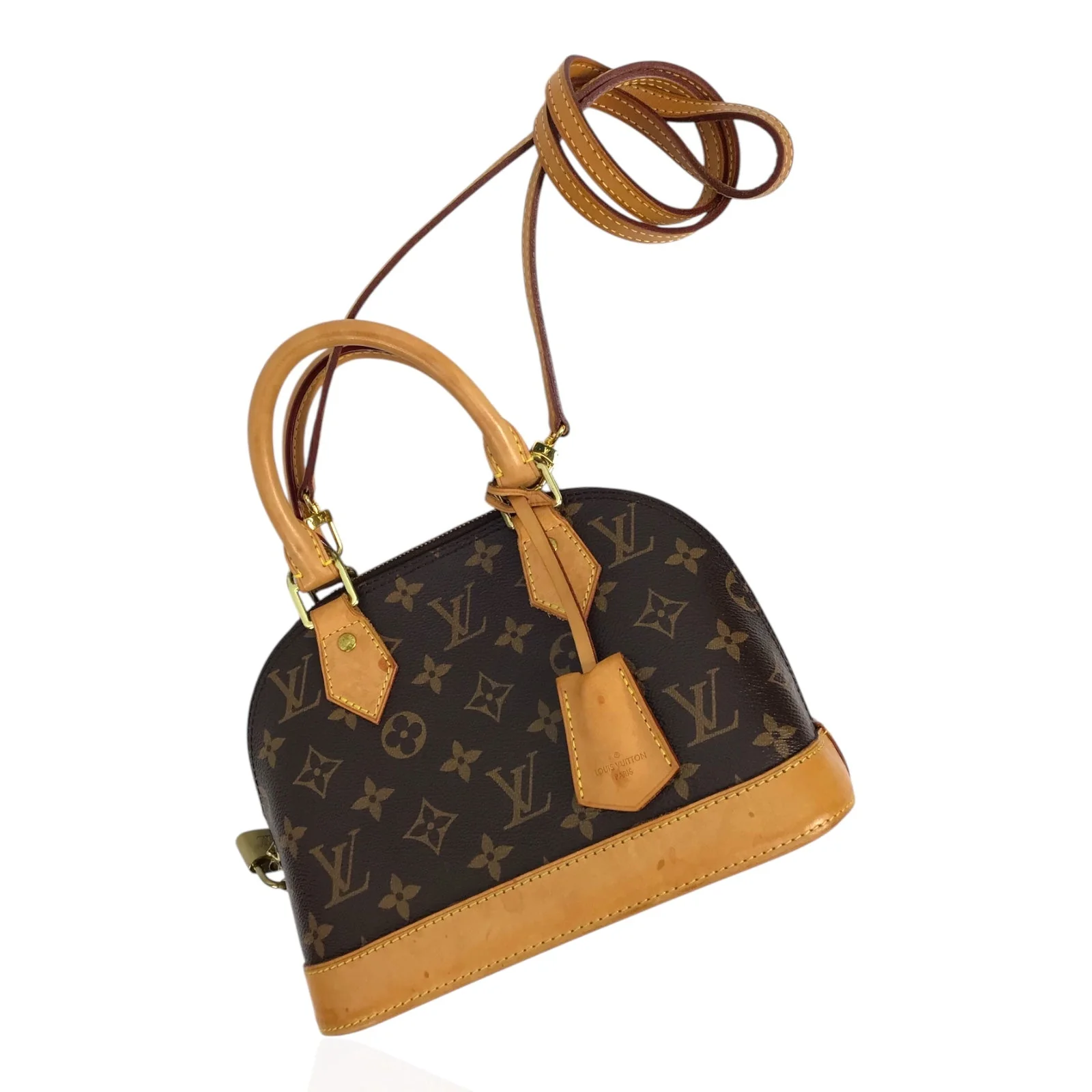 Louis Vuitton Alma BB in Monogram Canvas with Vachetta Trim & Gold Hardware - Image 2