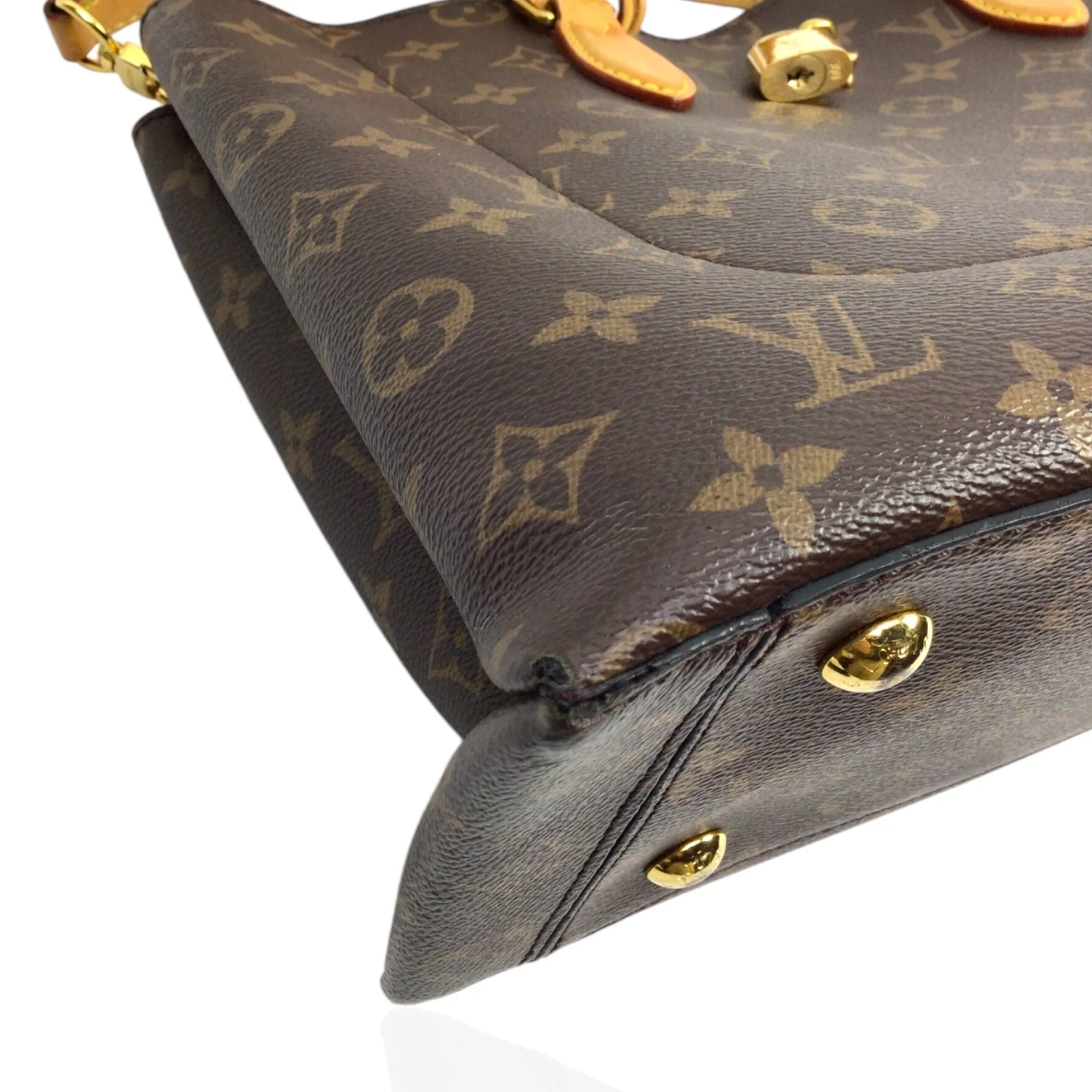 Louis Vuitton Brown & Tan Flower Tote Monogram Canvas Preloved Bag - Image 10
