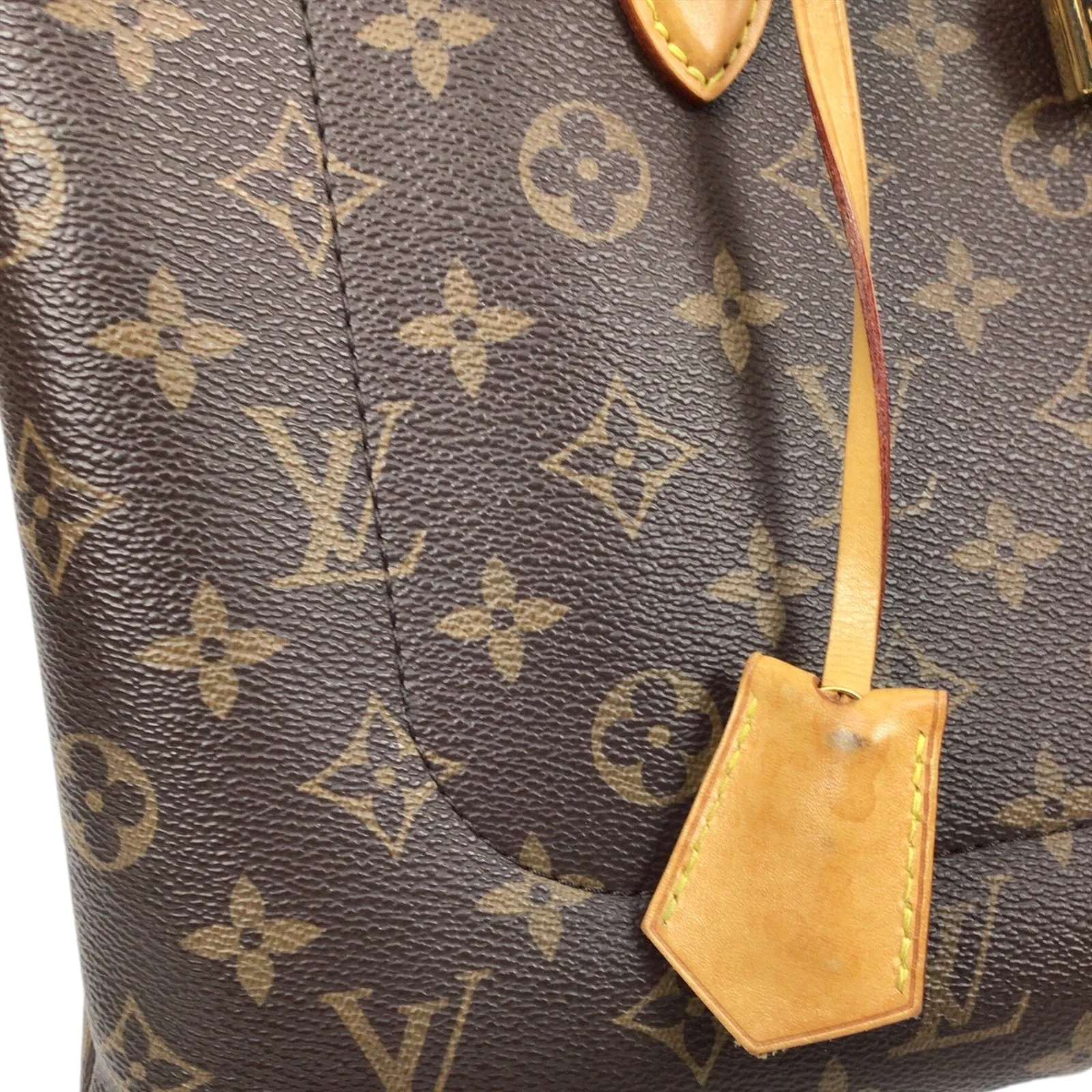 Louis Vuitton Brown & Tan Flower Tote Monogram Canvas Preloved Bag - Image 15