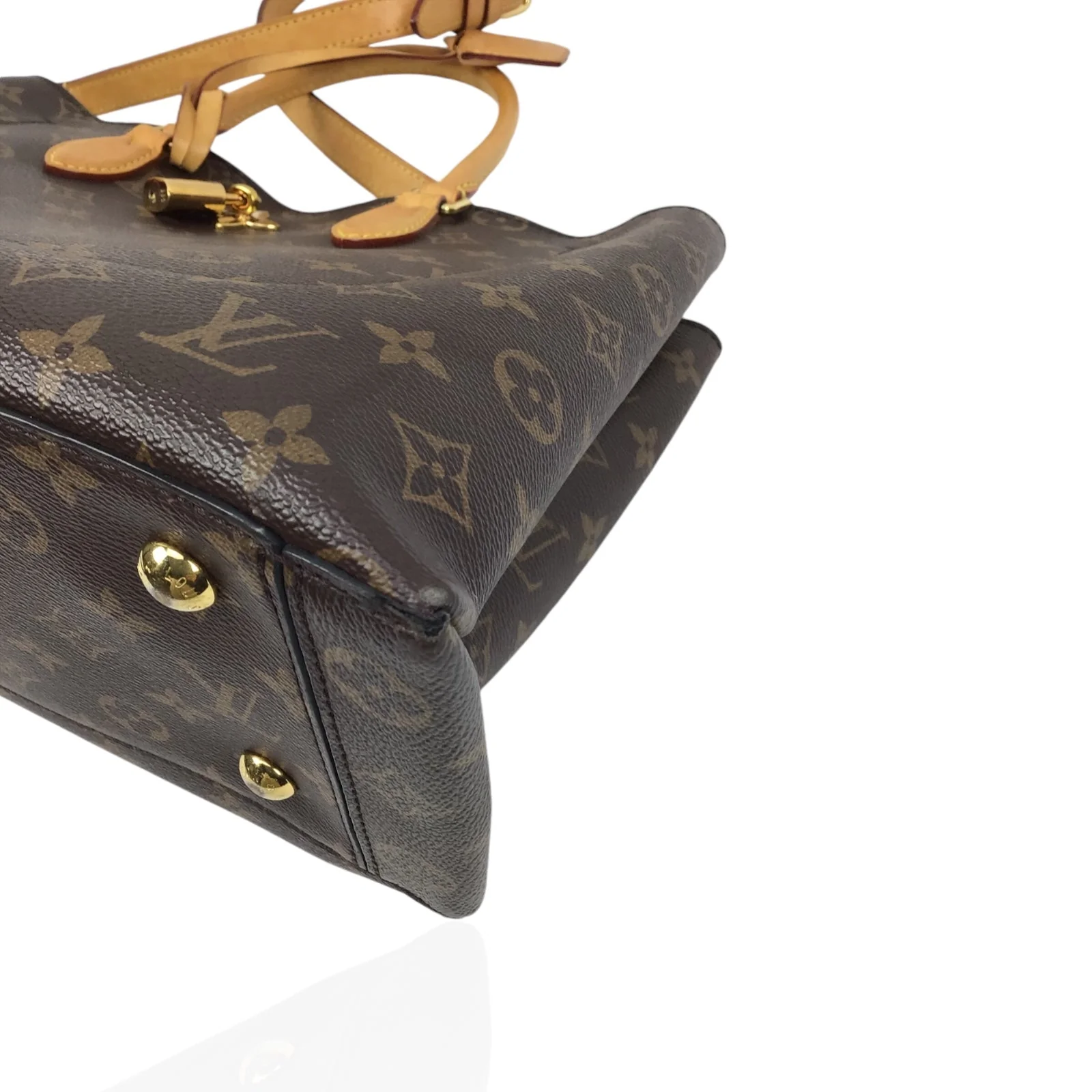 Louis Vuitton Brown & Tan Flower Tote Monogram Canvas Preloved Bag - Image 4