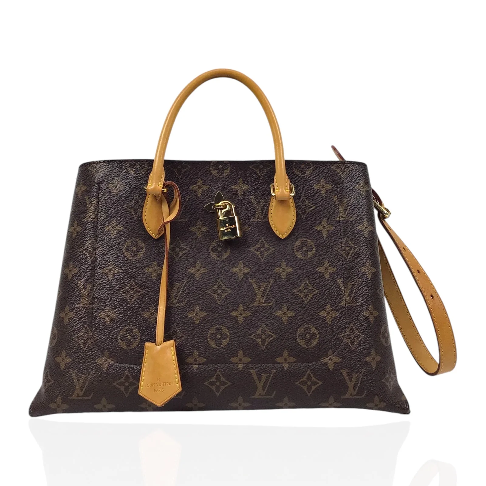 Louis Vuitton Brown & Tan Flower Tote Monogram Canvas Preloved Bag - Image 5