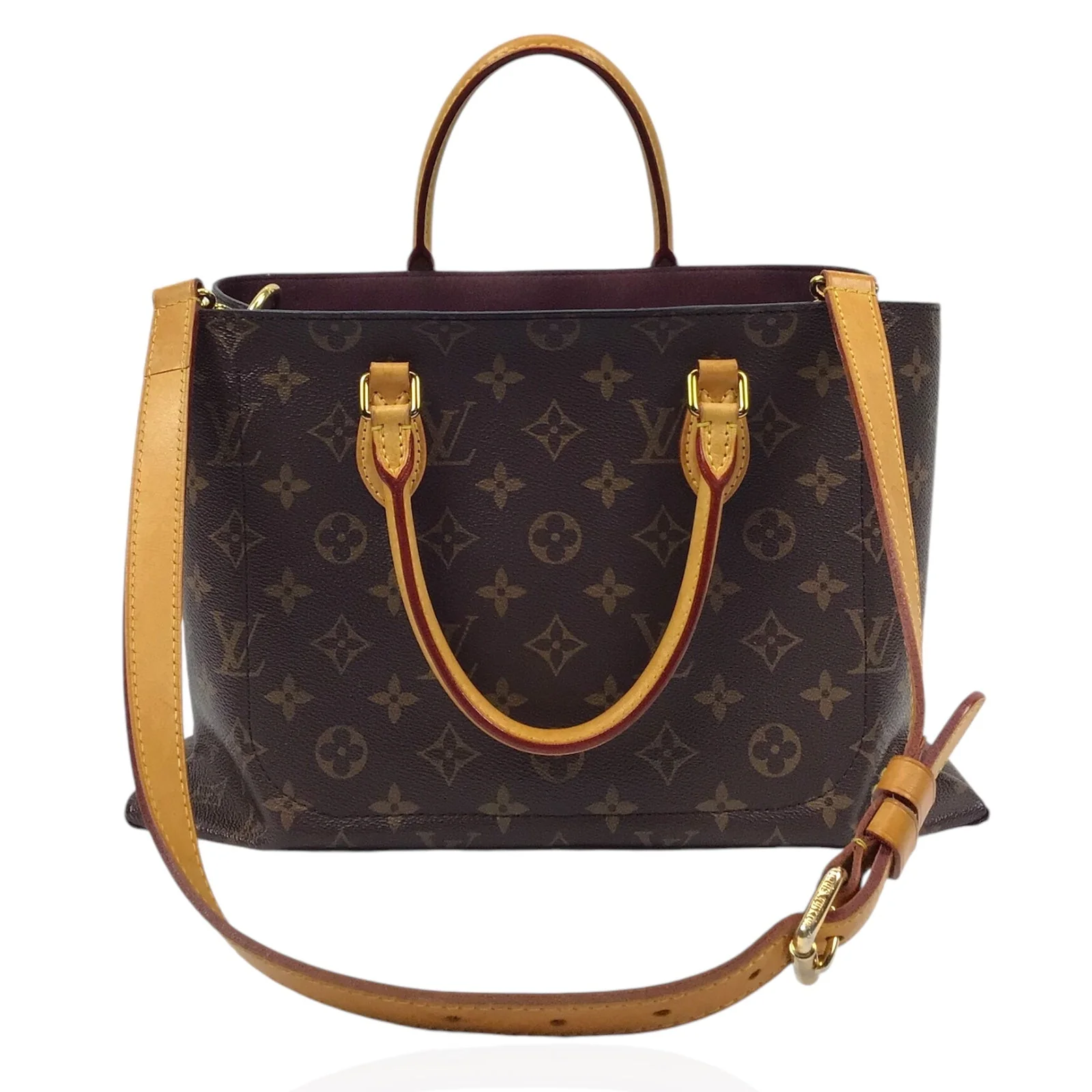 Louis Vuitton Brown & Tan Flower Tote Monogram Canvas Preloved Bag - Image 6