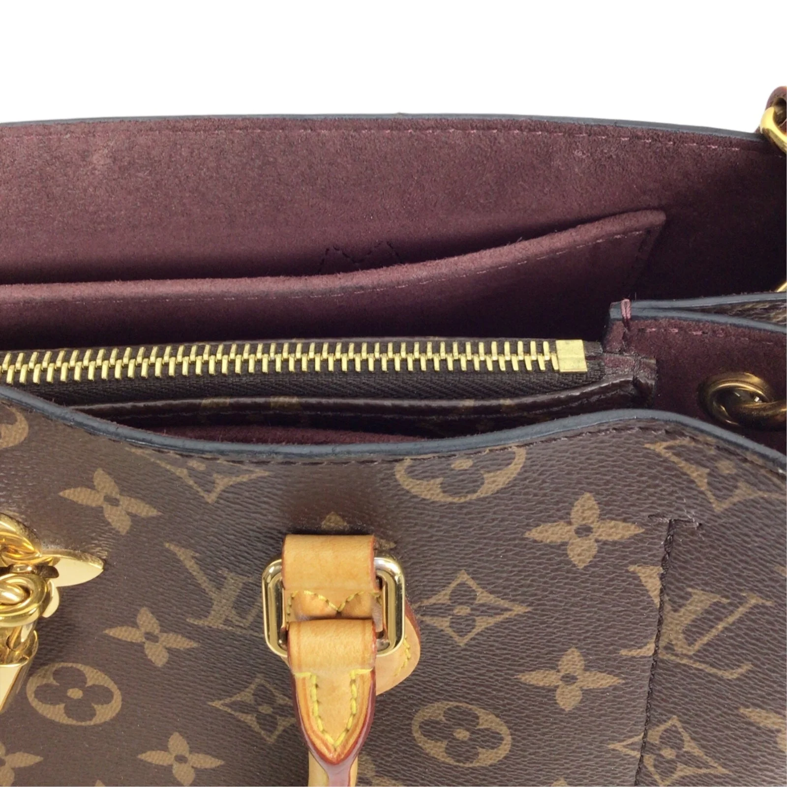 Louis Vuitton Brown & Tan Flower Tote Monogram Canvas Preloved Bag - Image 8