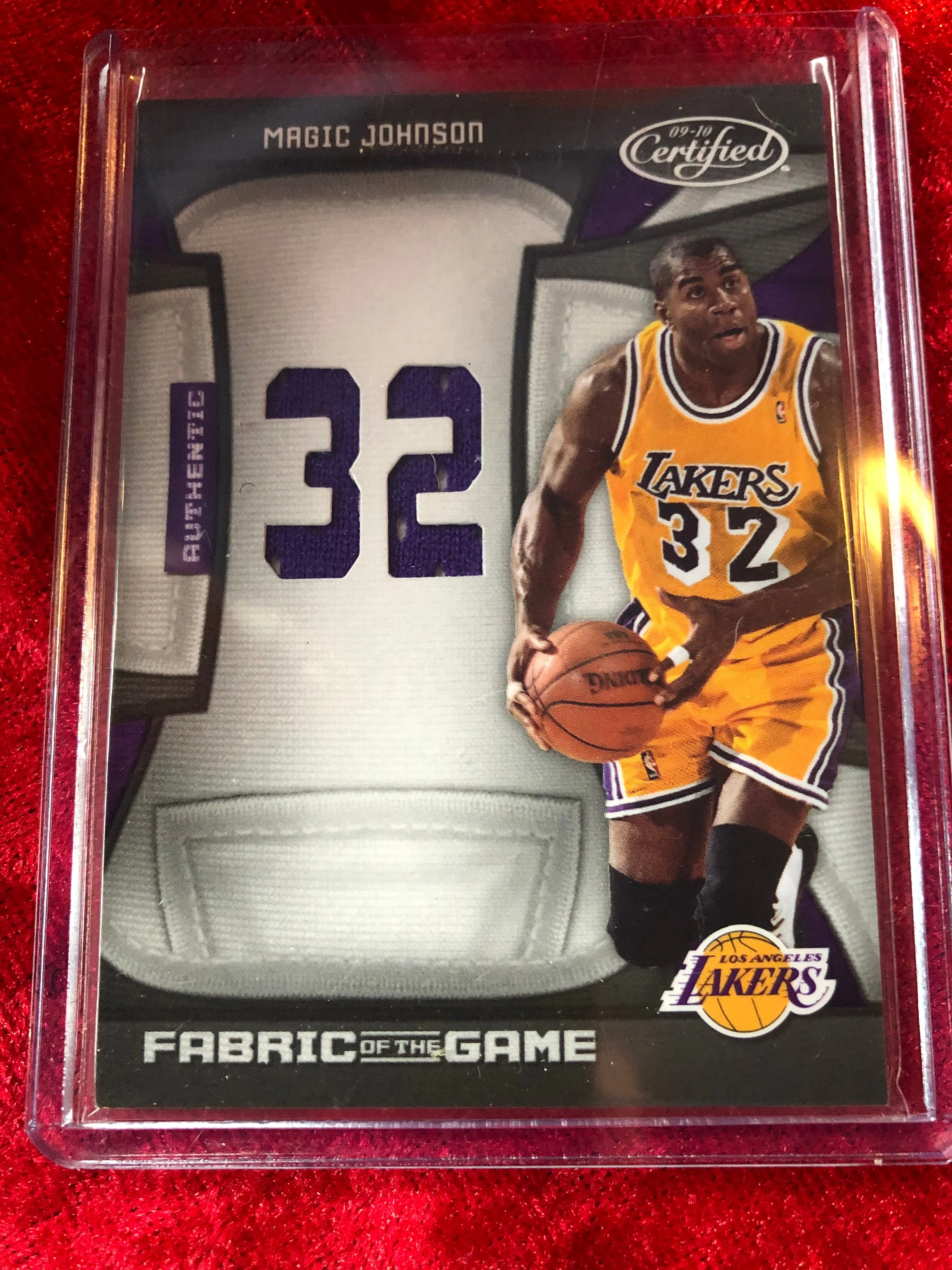Magic Johnson Lakers Certified Authentic Autographed Basketball Court Shadowbox - Image 6