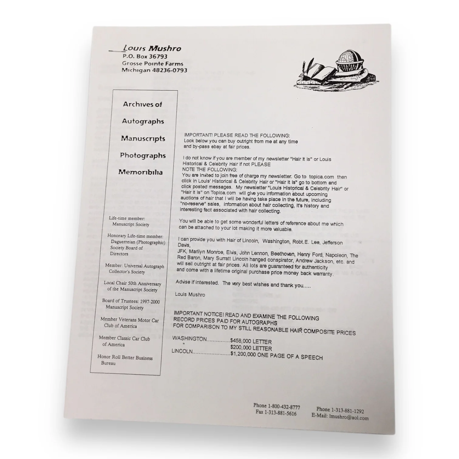 George Washington Hair Clipping with Certificate of Authenticity - Image 4