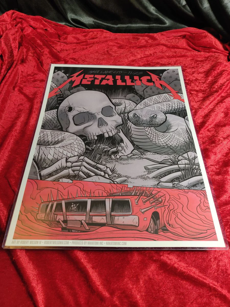 Metallica Concert Poster Silkscreen Print 18x24" 11232018 Salt Lake City Wilson - Image 3