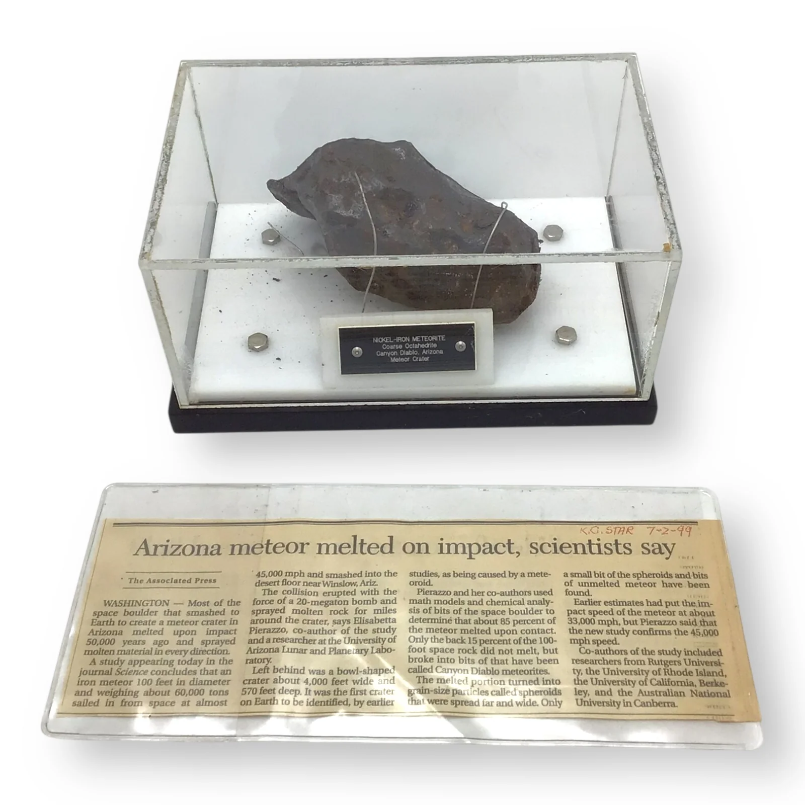 Meteorite, Canyon Diablo, Arizona, 1356G, John A. Lednicky Estate - Image 6