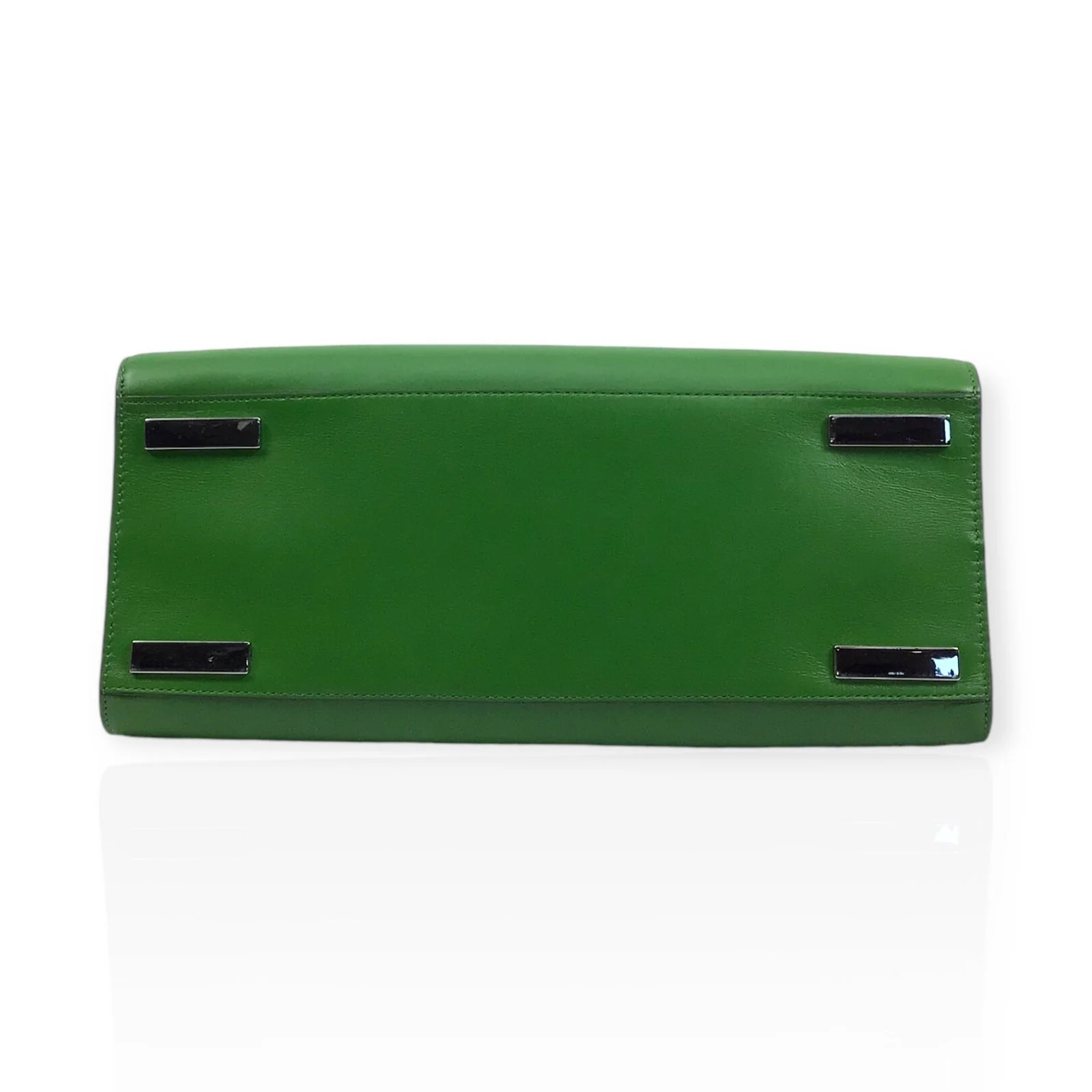 Michael Kors Kelly Green Leather Handbag with Silver Hardware - Image 5