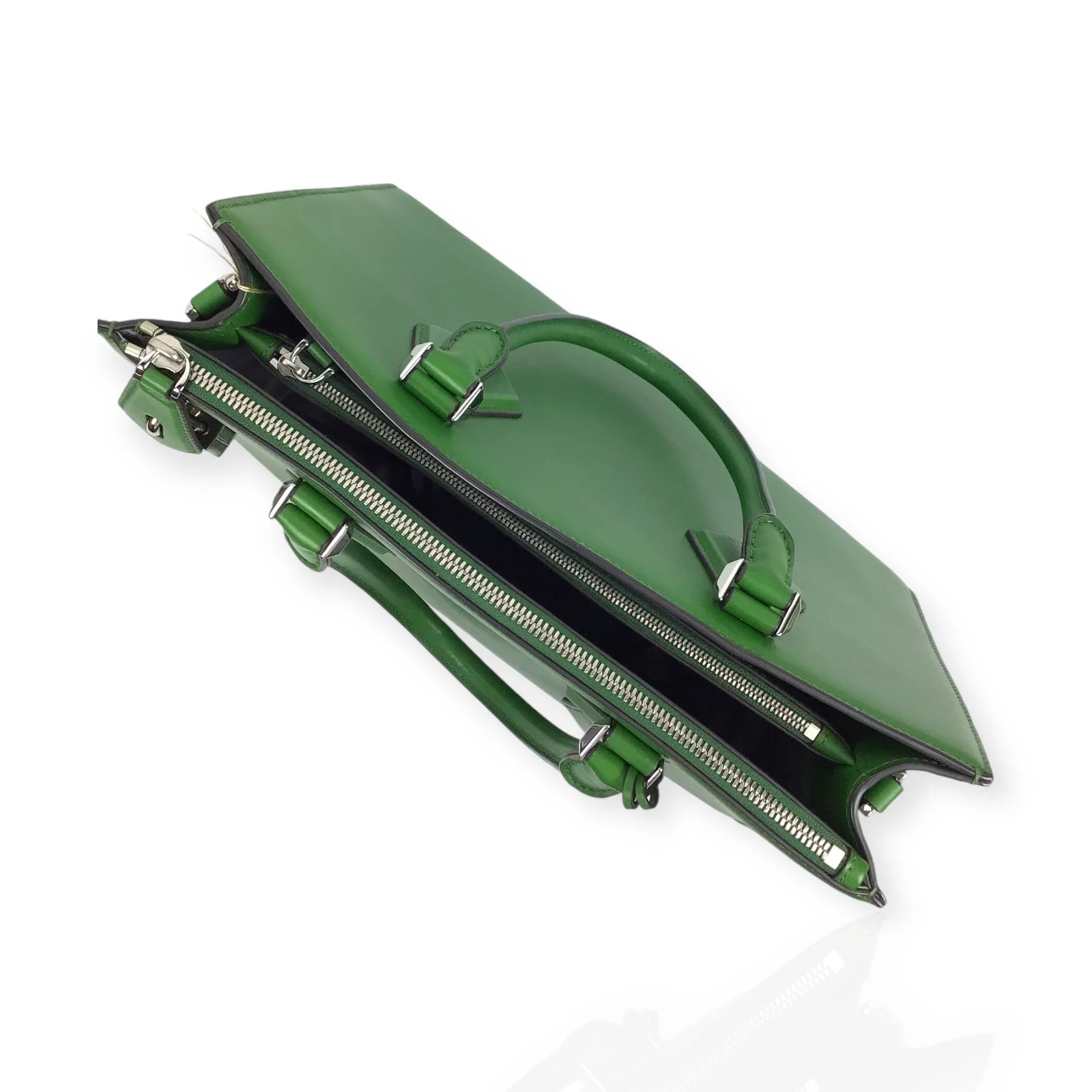 Michael Kors Kelly Green Leather Handbag with Silver Hardware - Image 6