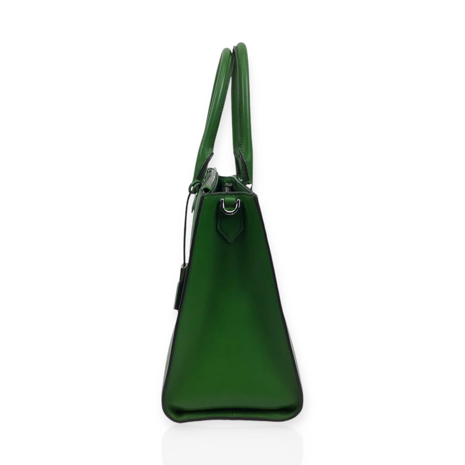 Michael Kors Kelly Green Leather Handbag with Silver Hardware - Image 7