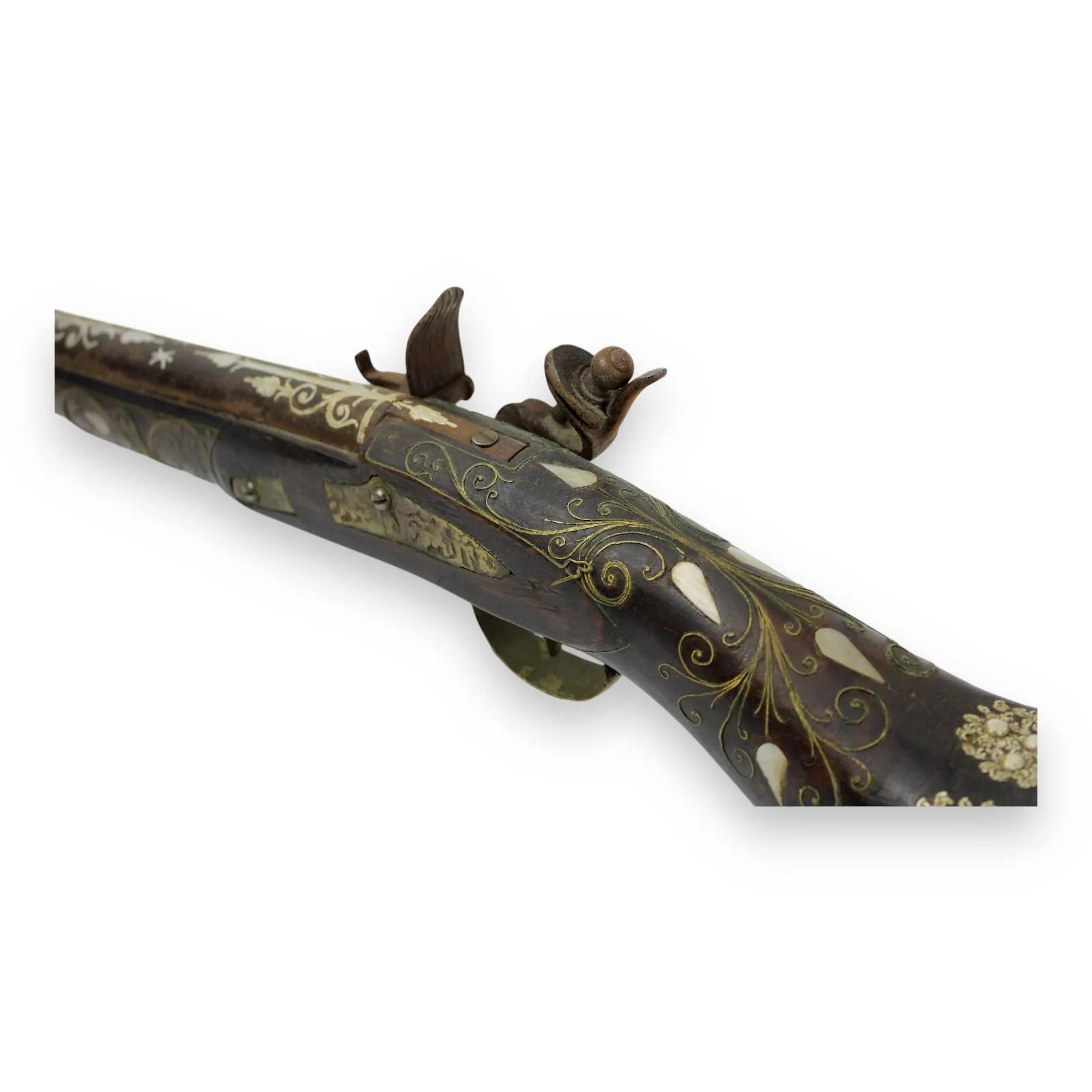 Morocco Flintlock Rifle Highly Decorated with Inlaid Mother of Pearl 17th-18thC - Image 10