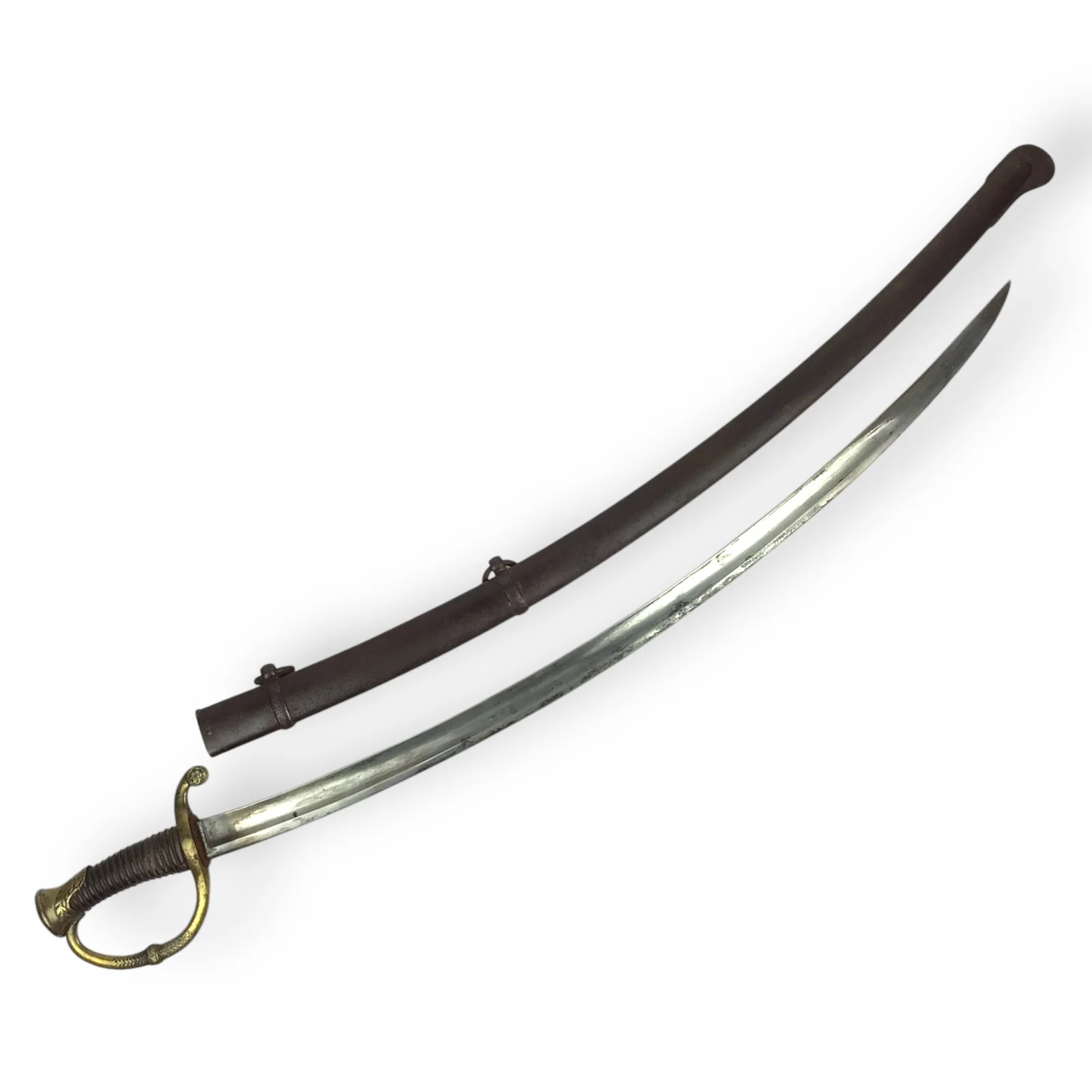 Mounted Cannonier Officer’s Saber Model 1829 w/ Engraved Blade & Metal Sheath - Image 10
