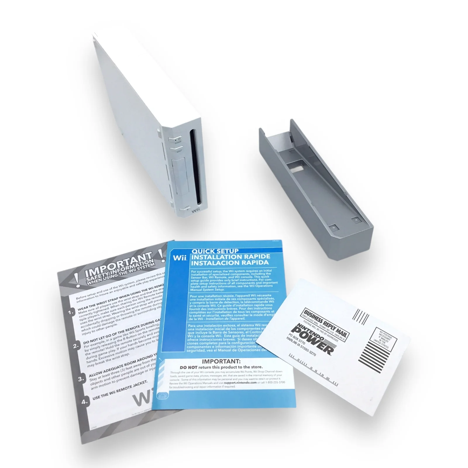 Nintendo Wii White Console w/ Controller, Box & Madcatz Sensor – Tested - Image 3