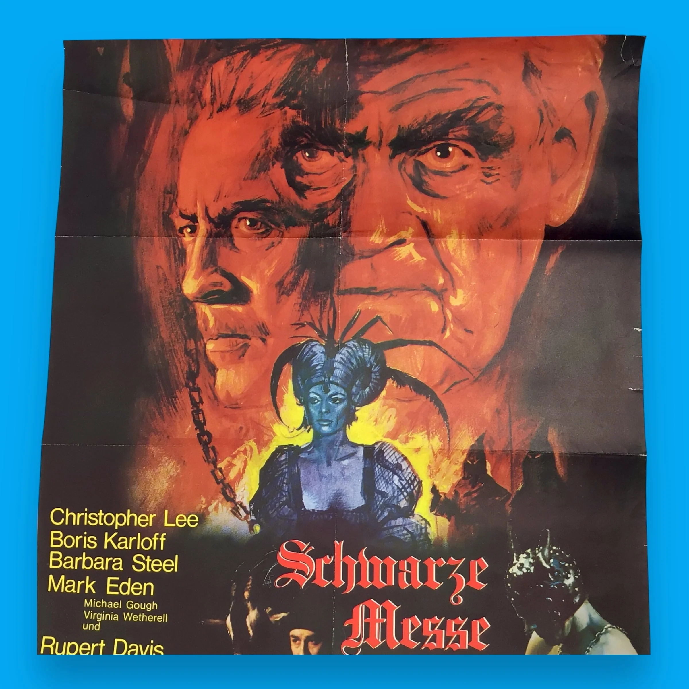 Original 1968 German Movie Poster – Schwarze Messe auf blutrotem Altar (Curse of the Crimson Altar) - Image 16