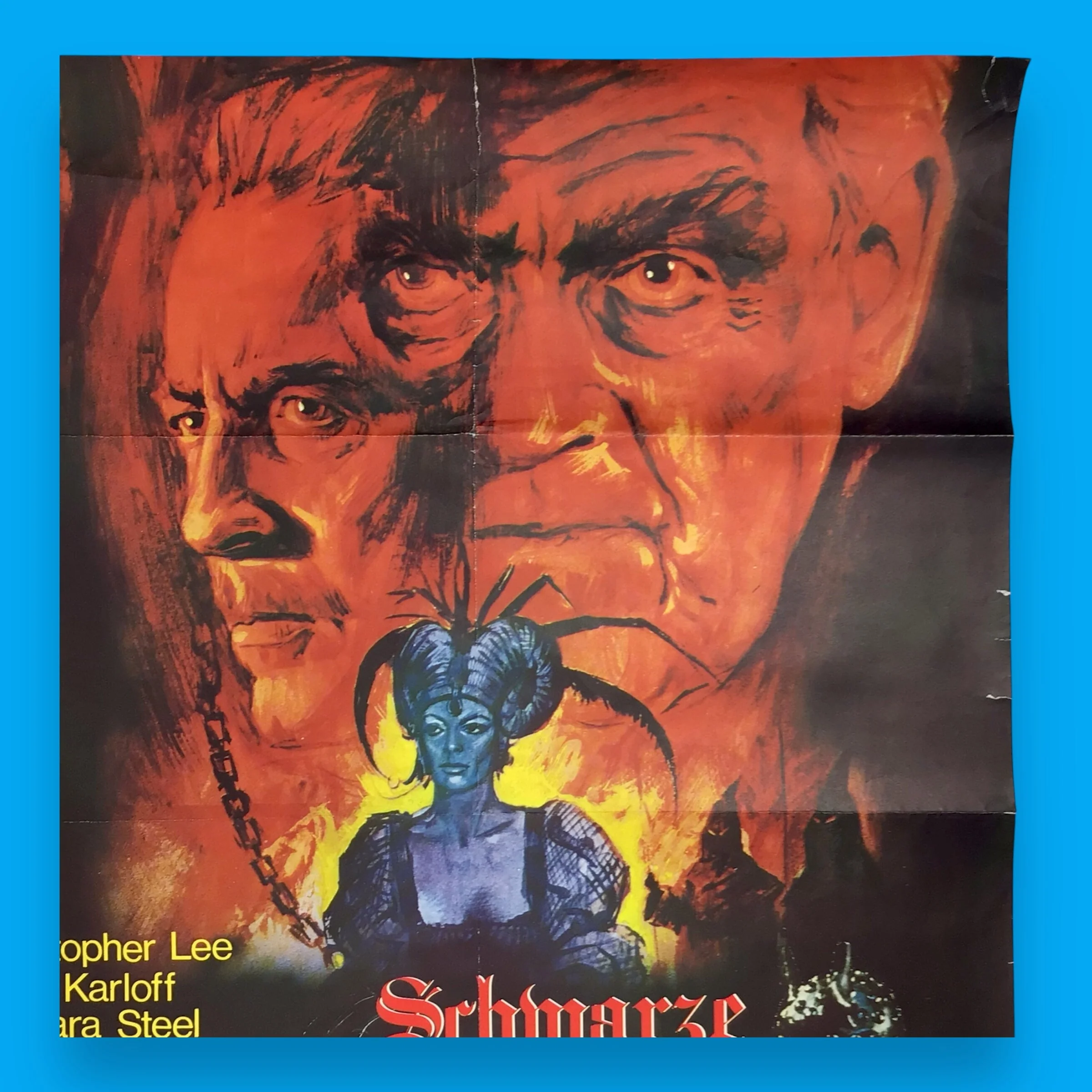 Original 1968 German Movie Poster – Schwarze Messe auf blutrotem Altar (Curse of the Crimson Altar) - Image 5