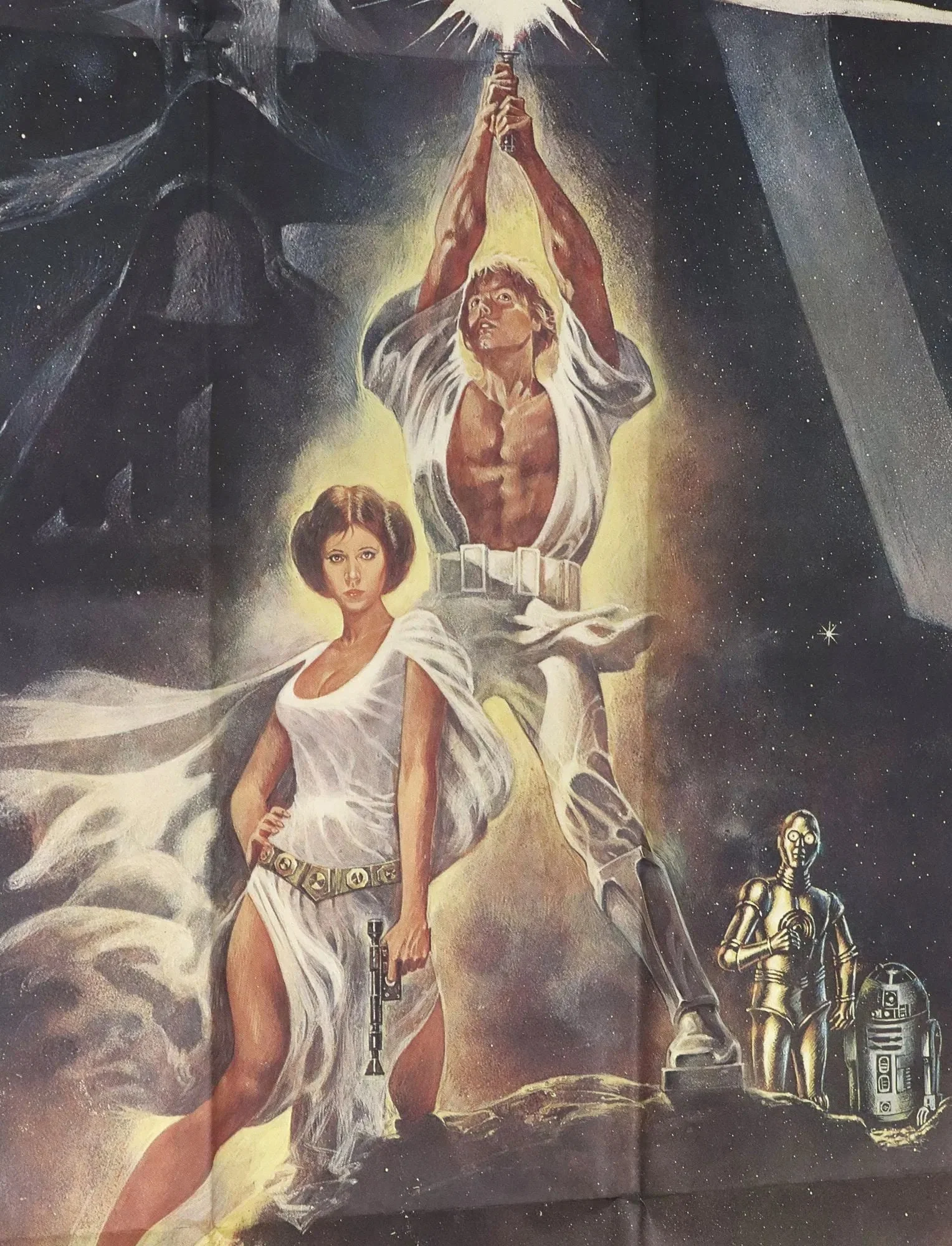 STAR WARS 1977 ORIGNAL 3-SHEET POSTER, "IN A GALAXY FAR, FAR AWAY" - Extremely Rare! - Image 4