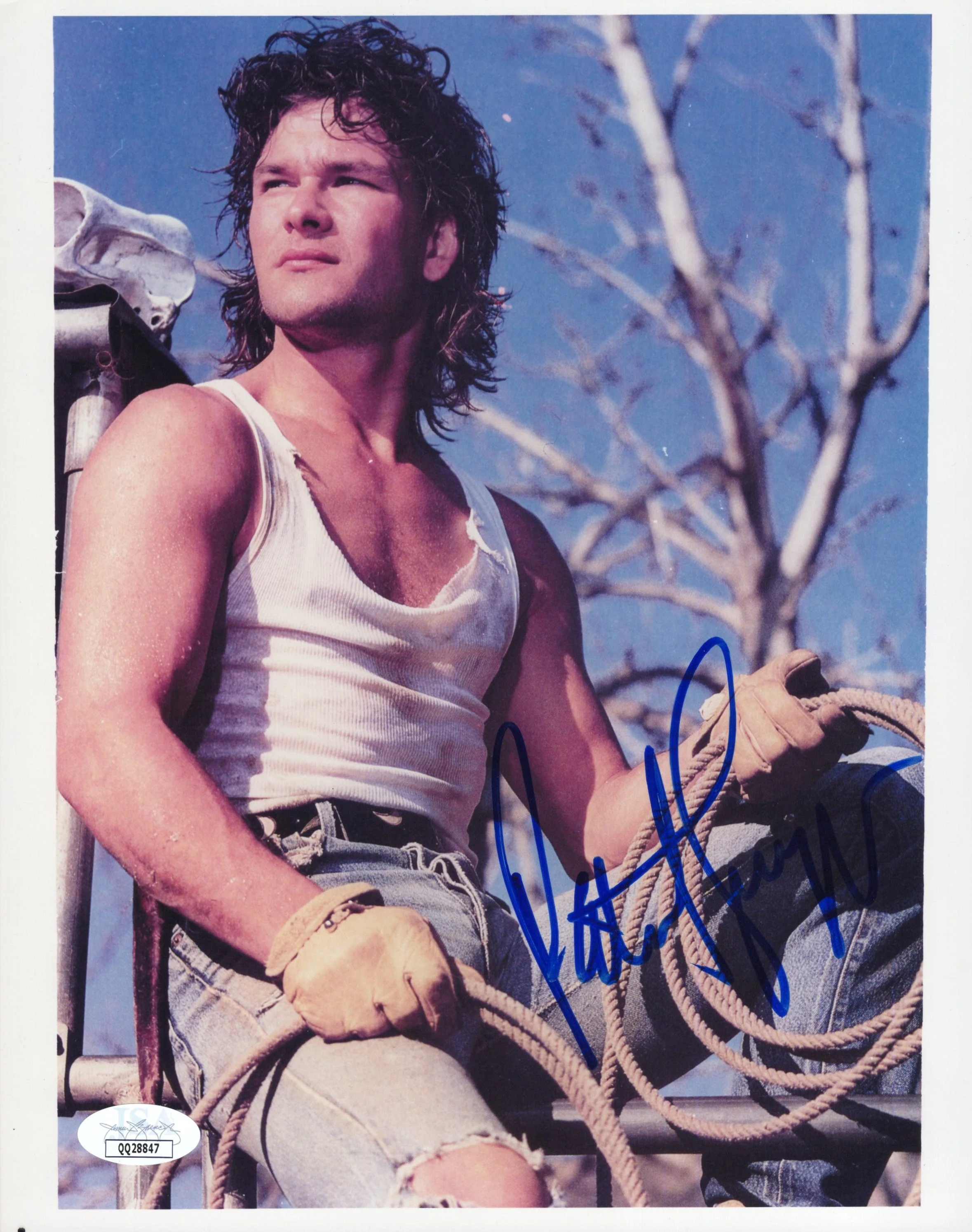 Patrick Swayze Signed Photo 8x10, Teen Magazine Pin-Up Autograph, JSA Certified
