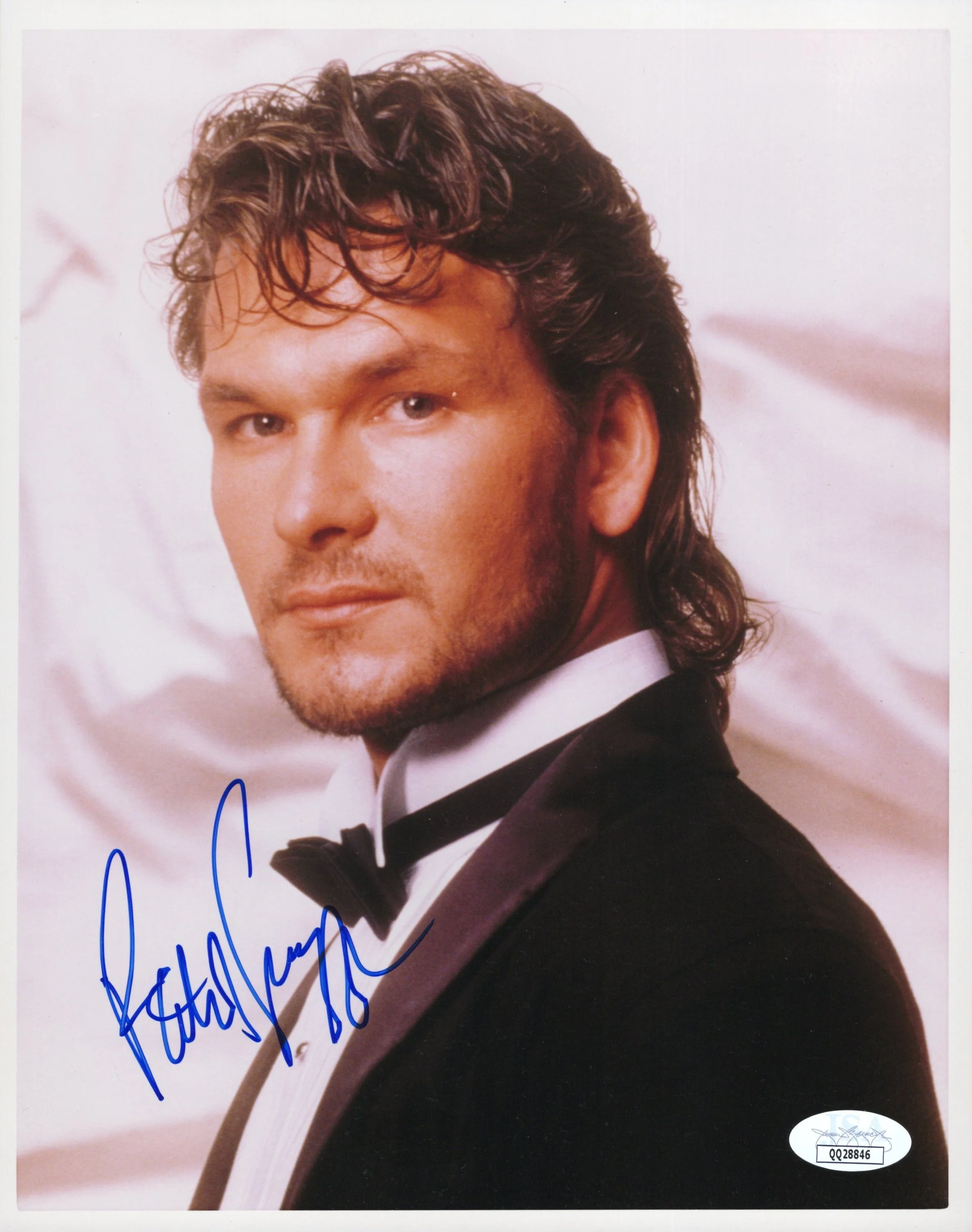Patrick Swayze Signed Photo 8x10 in Tuxedo, Rare Early Image, JSA & PSA LOA