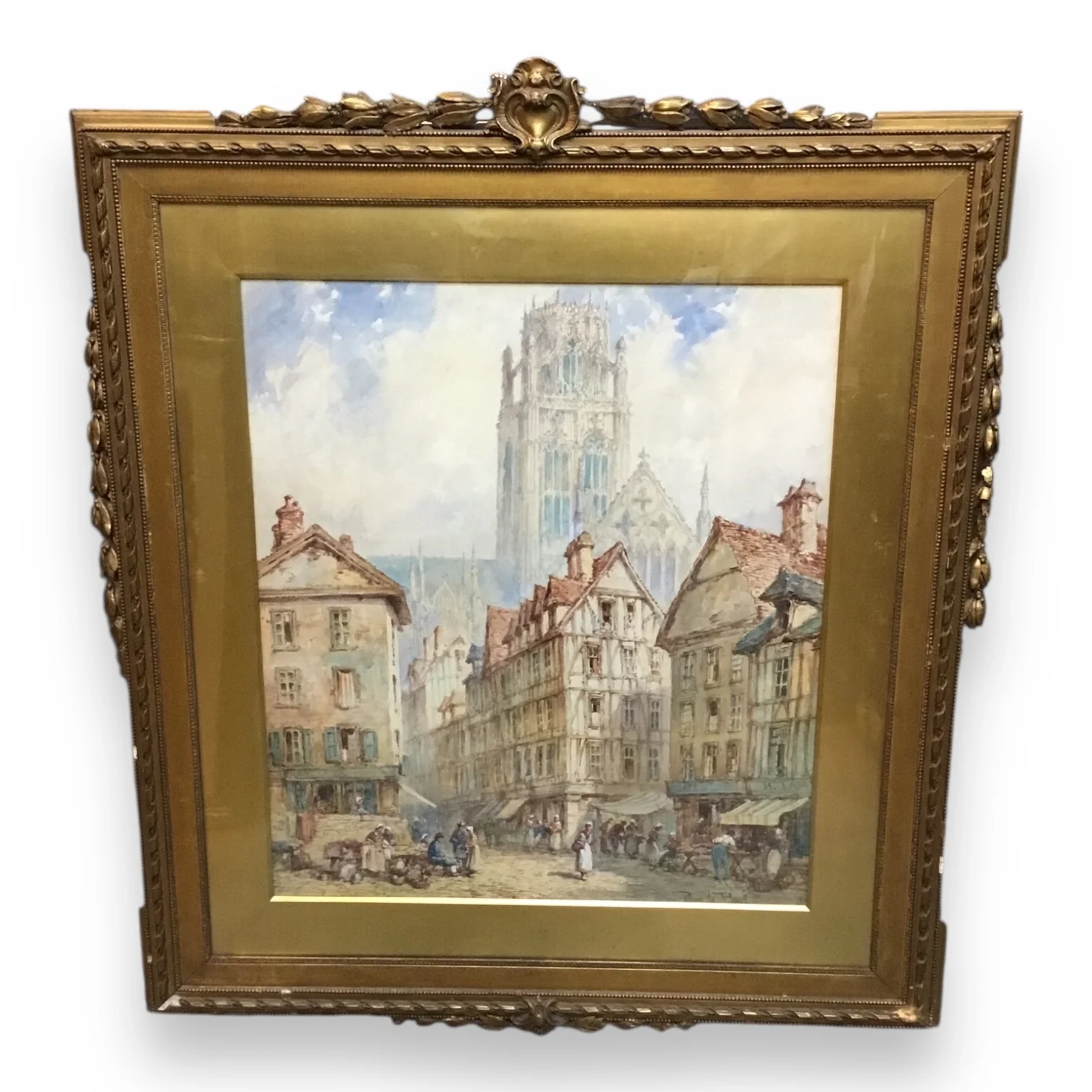Pierre Le Boeuff (fl. 1899–1920) Watercolor – Rouen Cathedral, Normandy, France - Image 2