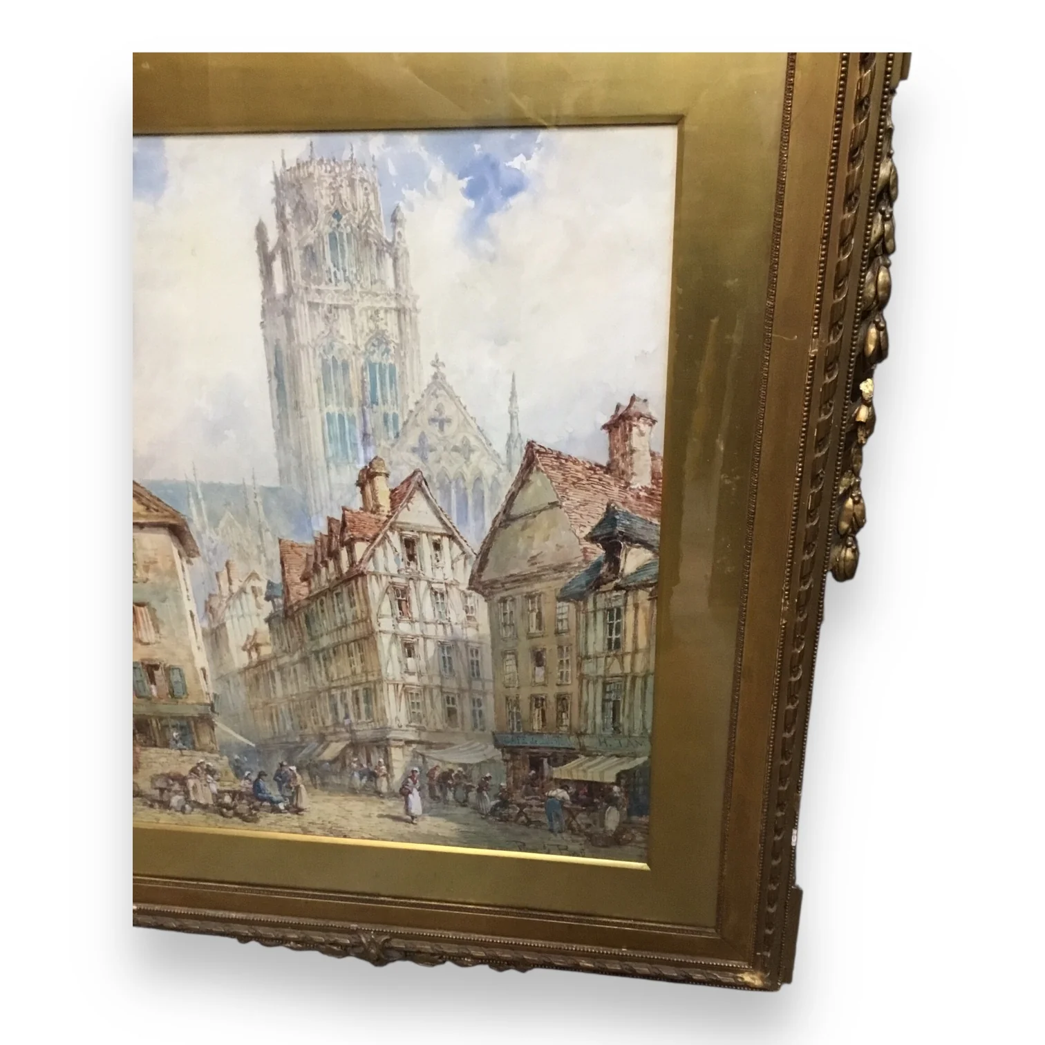 Pierre Le Boeuff (fl. 1899–1920) Watercolor – Rouen Cathedral, Normandy, France - Image 3