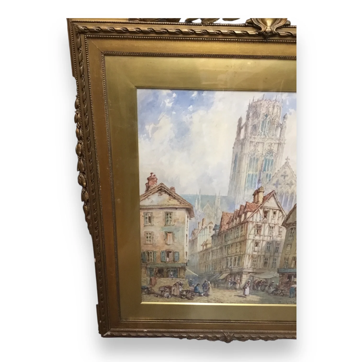 Pierre Le Boeuff (fl. 1899–1920) Watercolor – Rouen Cathedral, Normandy, France - Image 4