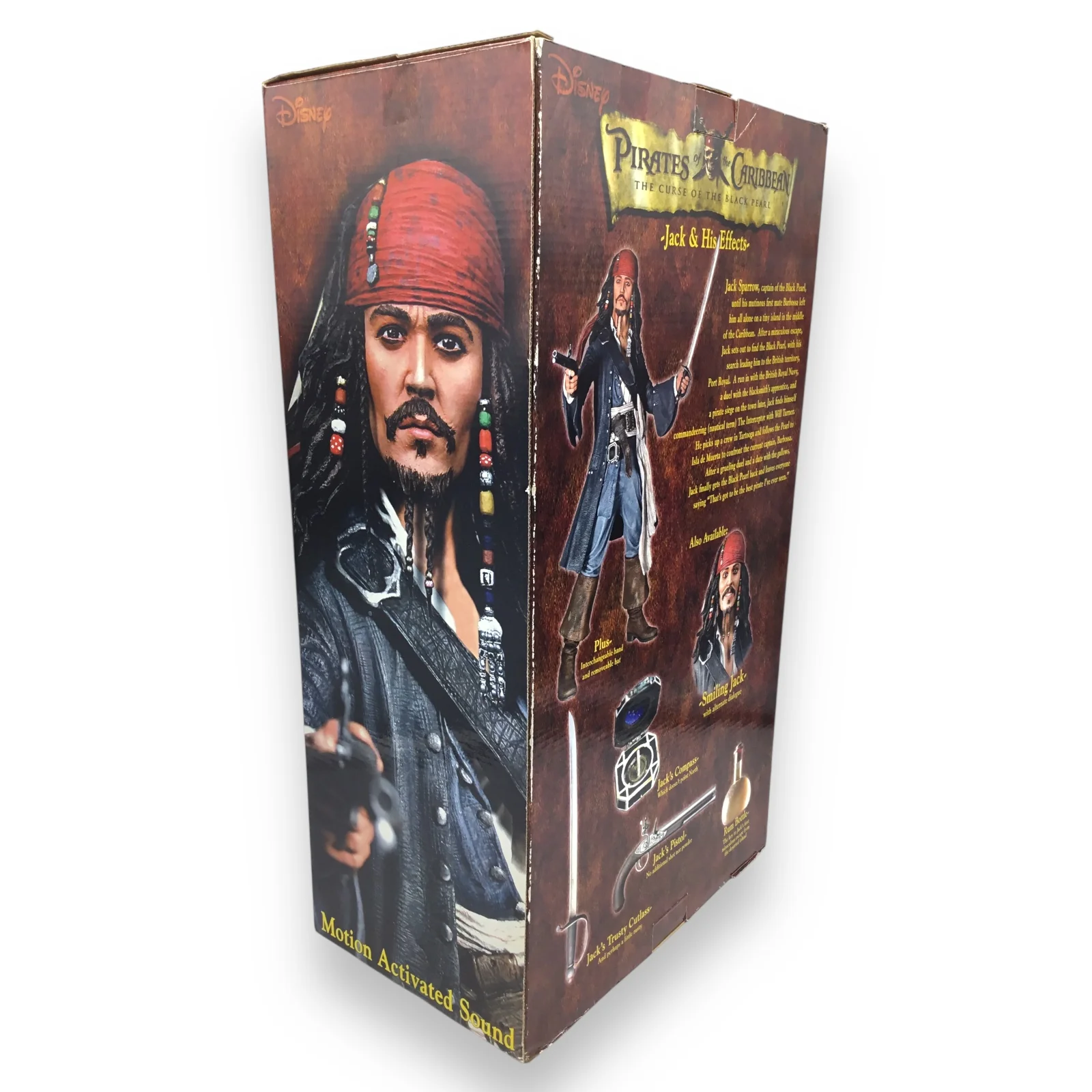 Pirates of the Caribbean Curse of the Black Pearl Capt. Jack Sparrow 18" Talking Figure NECA - Image 7