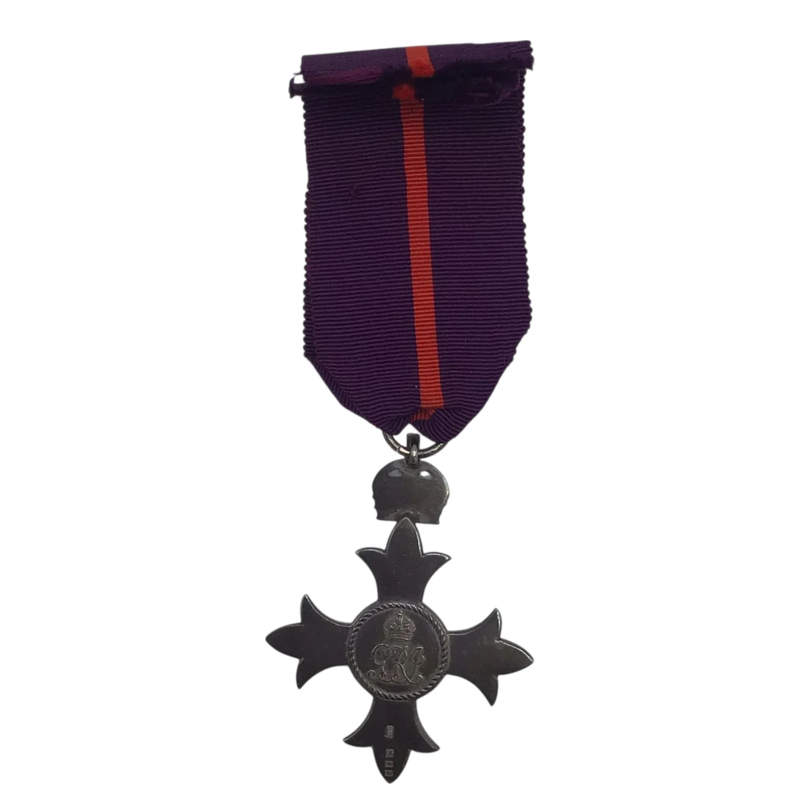 Post WW1 The Most Excellent Order of the British Empire Officer Medal First Type Stamped w/ Ribbon - Image 2