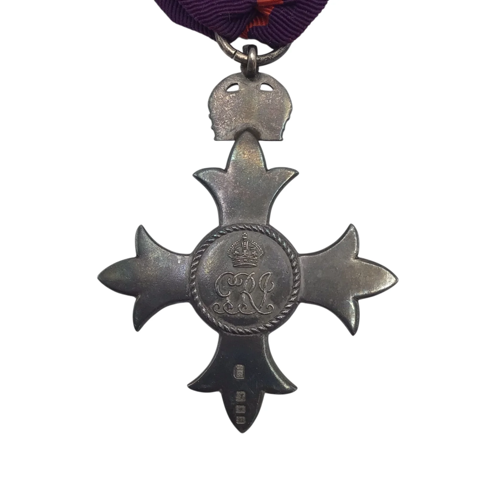 Post WW1 The Most Excellent Order of the British Empire Officer Medal First Type Stamped w/ Ribbon - Image 4