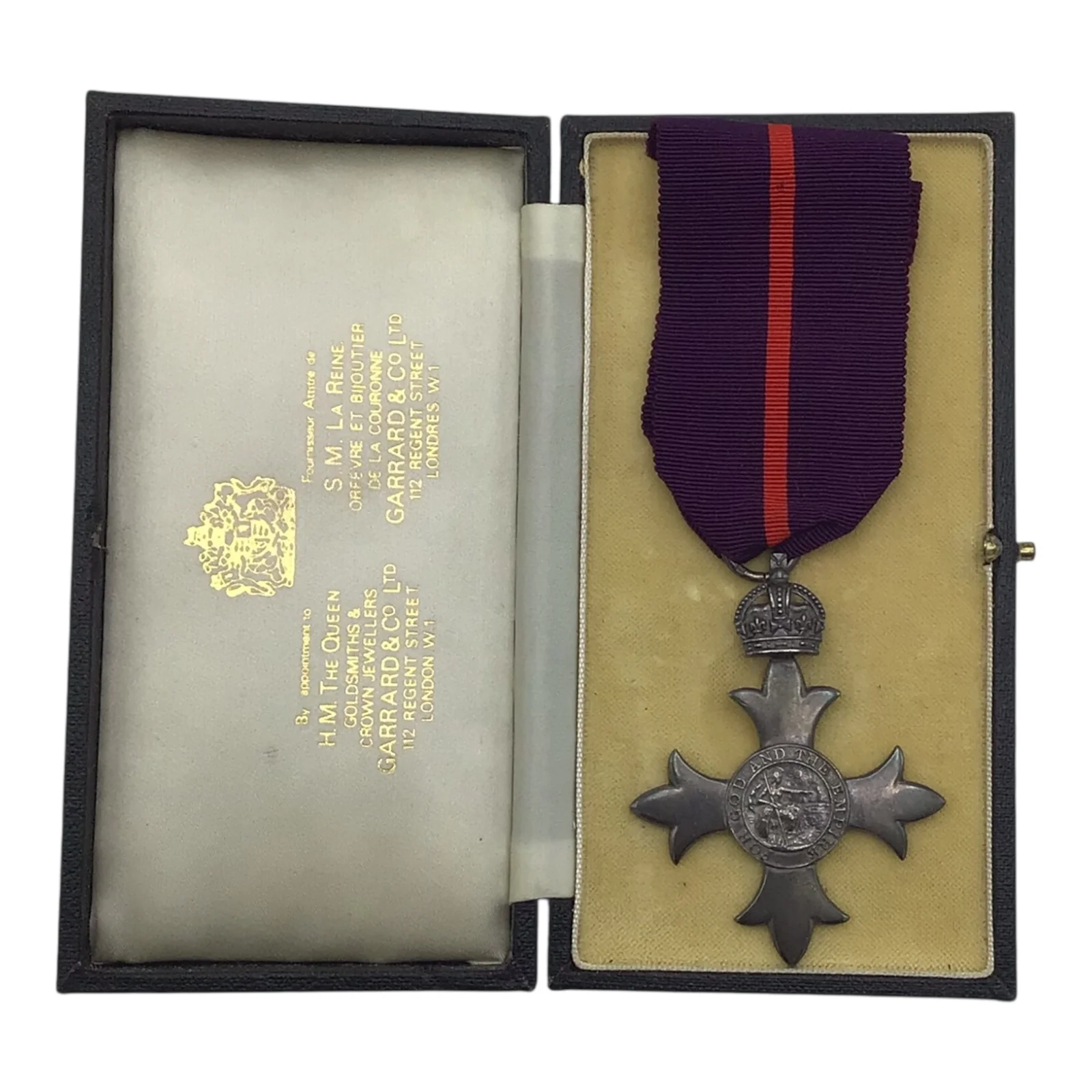 Post WW1 The Most Excellent Order of the British Empire Officer Medal First Type Stamped w/ Ribbon - Image 5