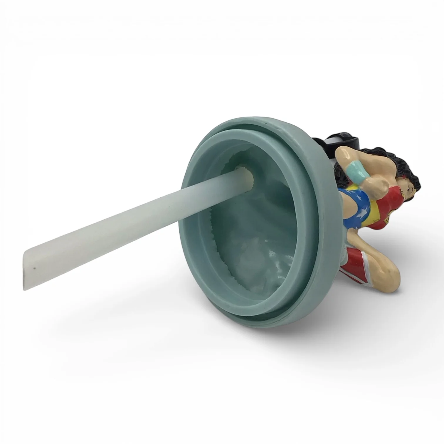 RARE Six Flags Wonder Woman Cup with Straw 1998 - Image 9