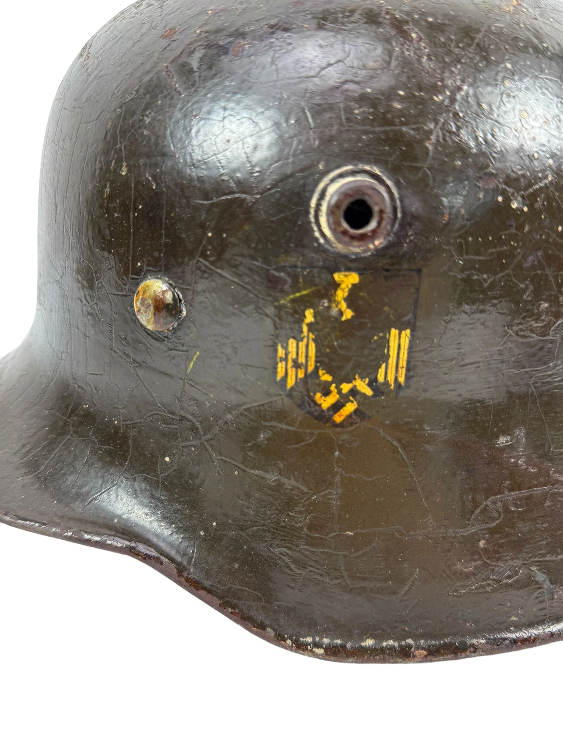 Reissued Imperial German WWI M17 Helmet w/ WWII Kriegsmarine Eagle - Image 8