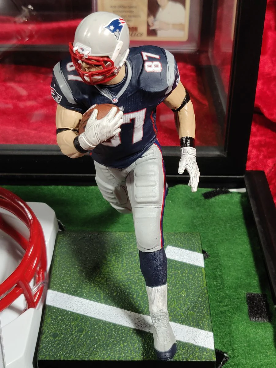 Rob Gronkowski New England Patriots Autographed Mini Helmet Shadowbox + More - Image 8
