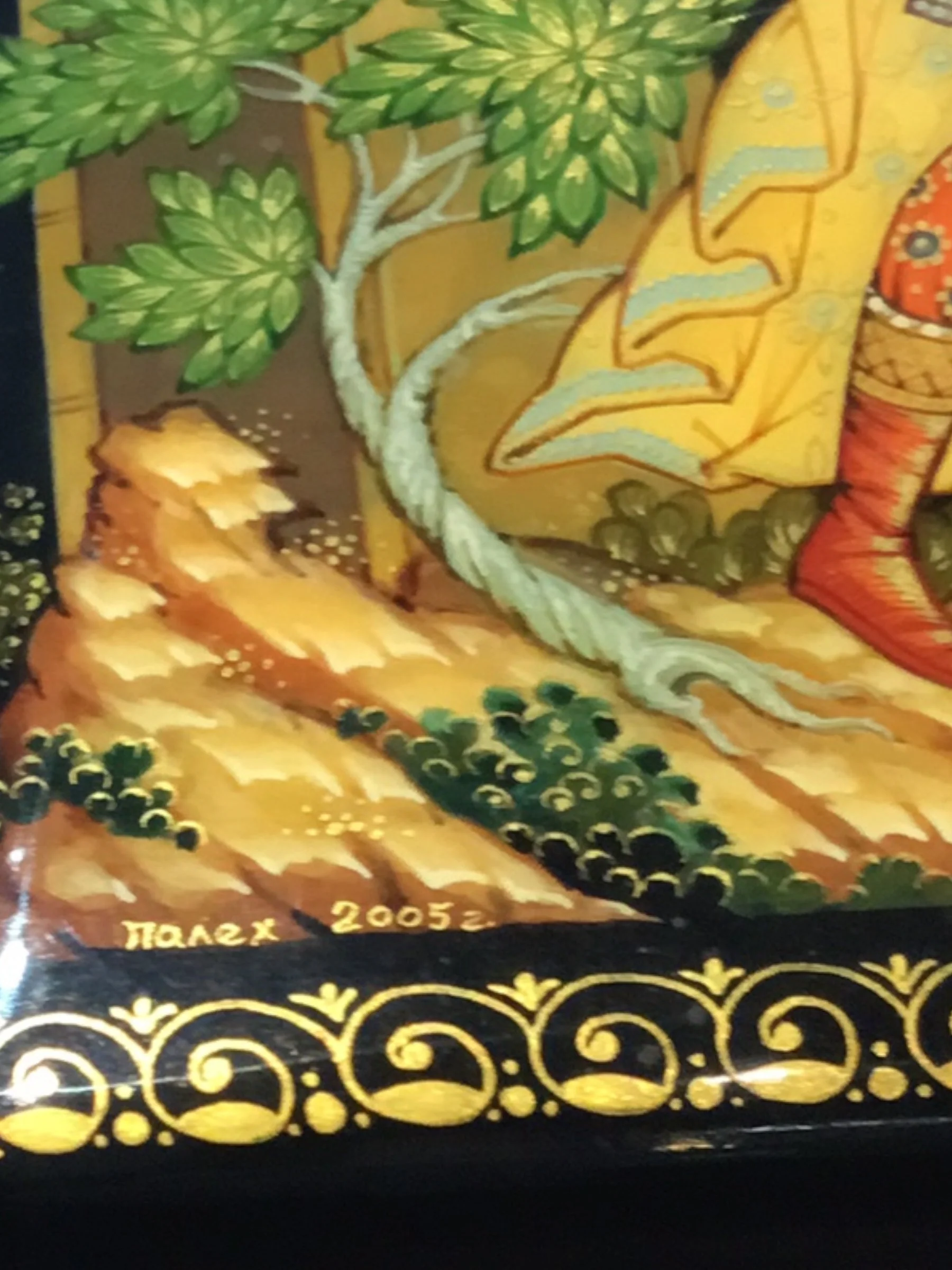Russian Lacquered and Painted Papier-Mache Box - The Tale of the Dead Princess and the Seven Knights - Stolyarova - Image 8