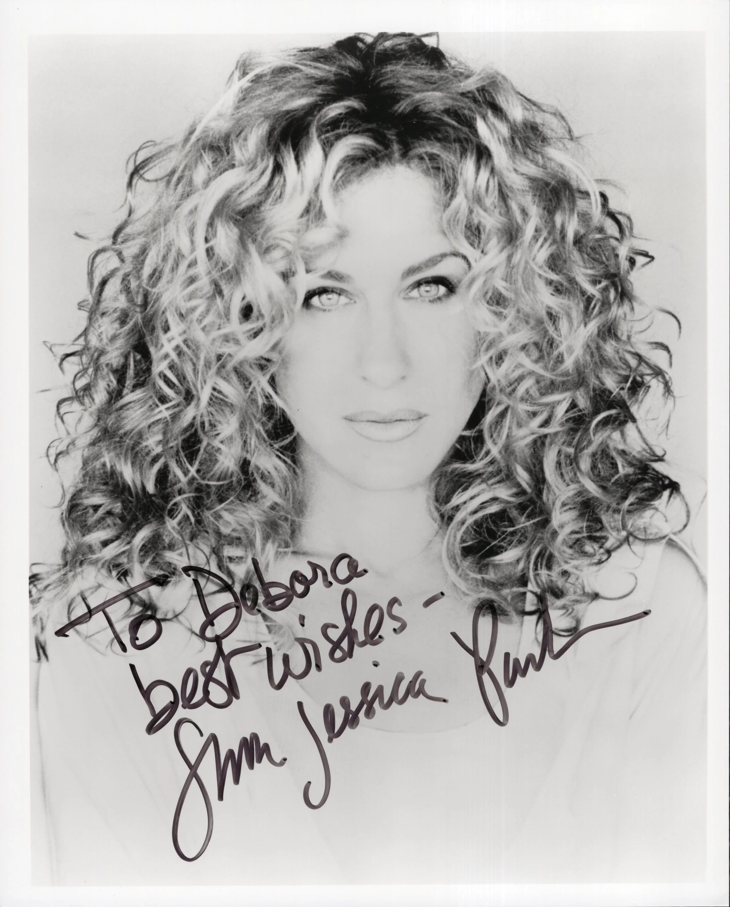 Sarah Jessica Parker Signed Photo 8x10 B&W Personalized "To Debora best wishes", Sarah Jessica Parker Autograph from Sex and the City