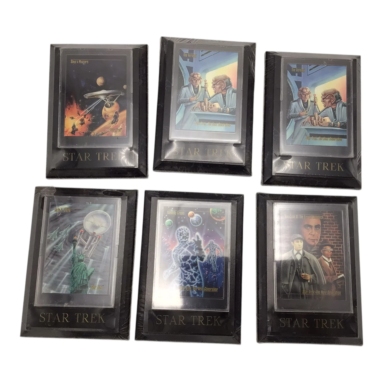 Star Trek Trading Cards Mounted on Plaques - 38 Card Set - New & Sealed