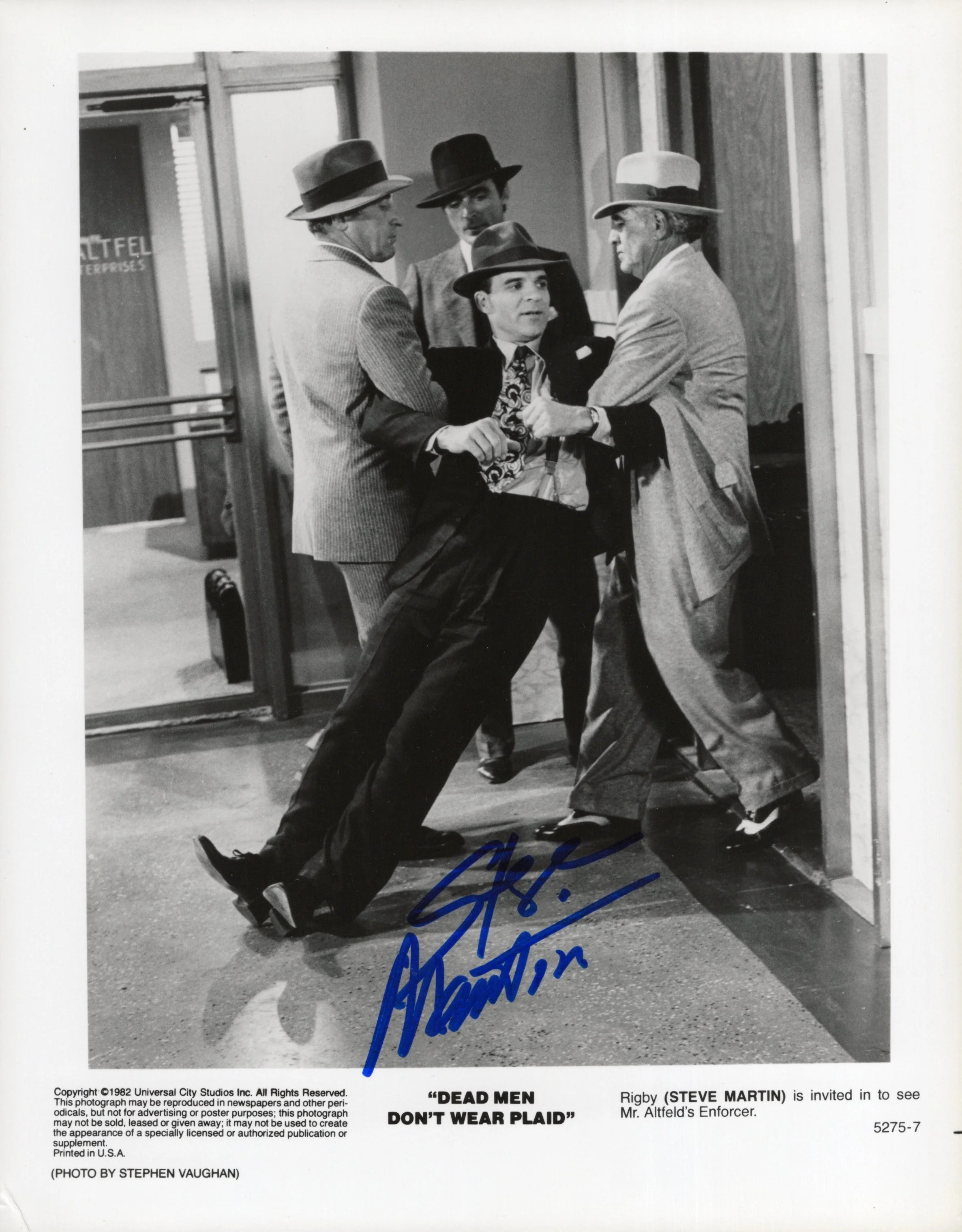 Steve Martin Signed Photo 8x10 B&W in Dead Men Don't Wear Plaid