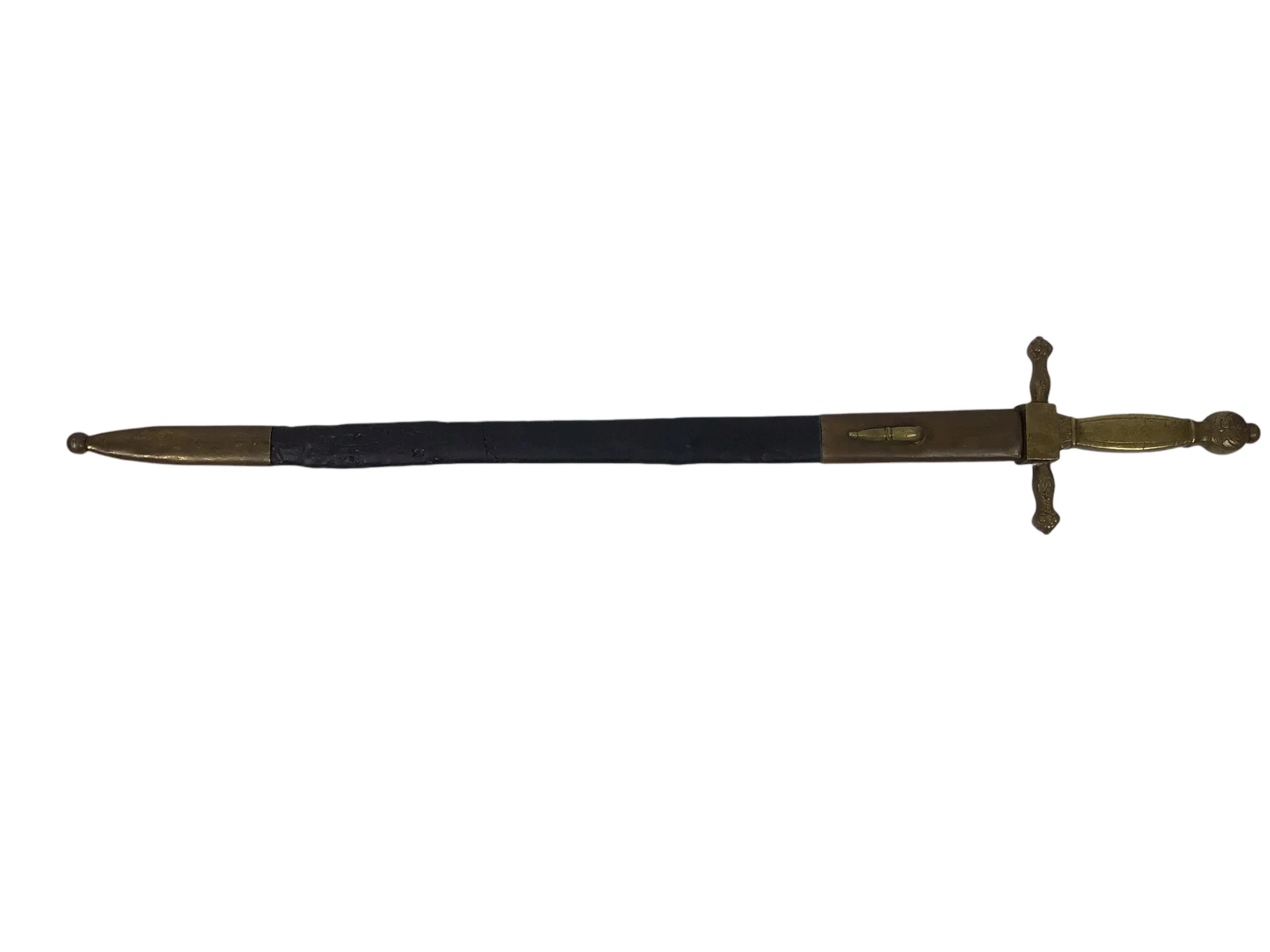 US Rev War or Early 19thC Short Sword w/ Intact Leather Metal Sheath - Image 5